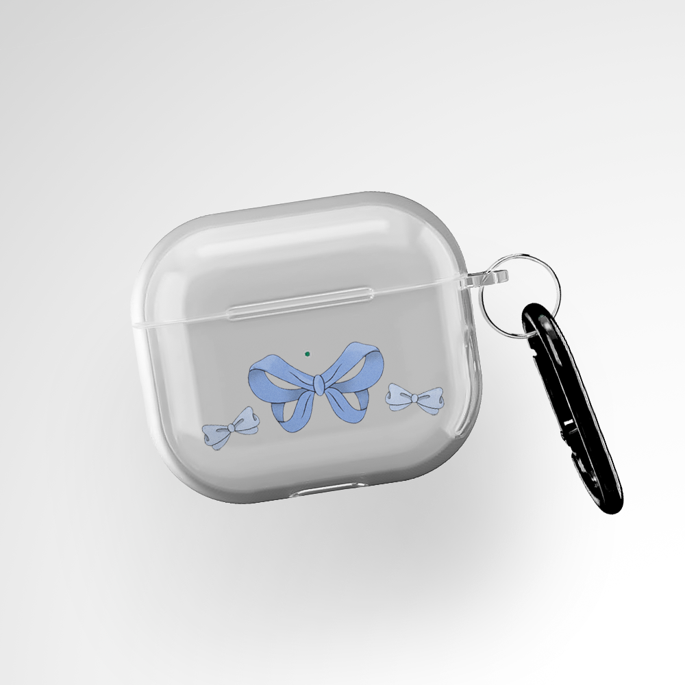 Cover It Up Baby Blue Bow Clear Airpods 3rd Gen Case Covers