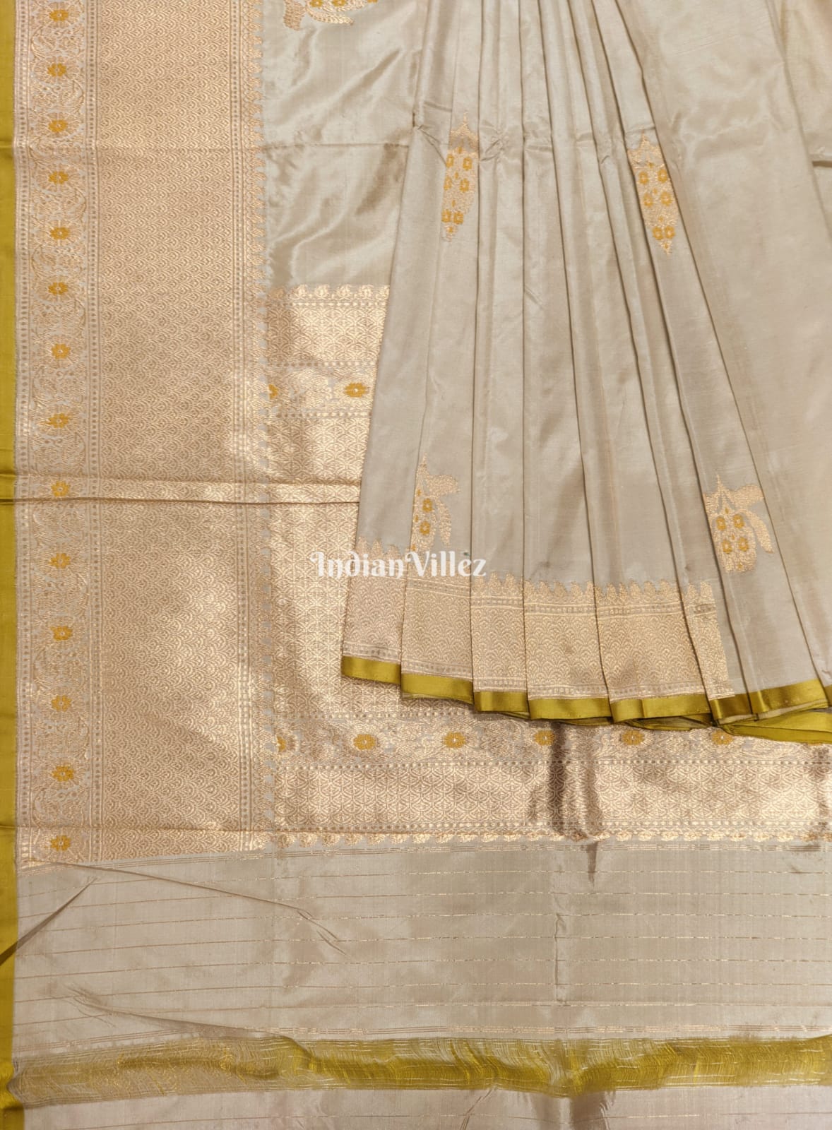 IndianVillèz Chandan Pure Banarasi Katan Silk Saree