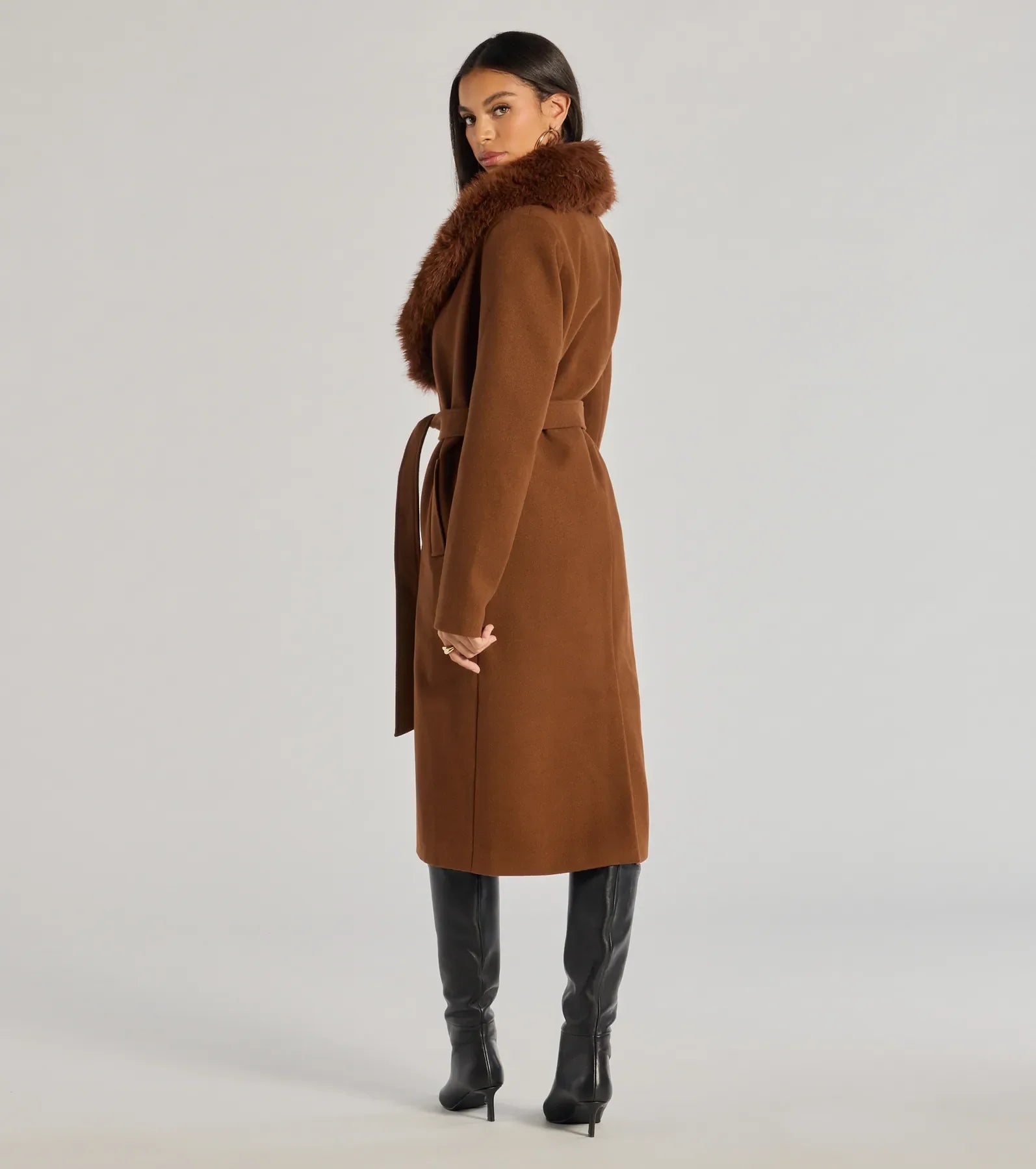Windsor Lavish Layers Faux Wool Trench Coat - view 2