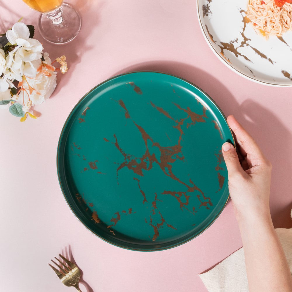 Nestasia Sleek Marble Dinner Plate Green 10 Inch - view 2