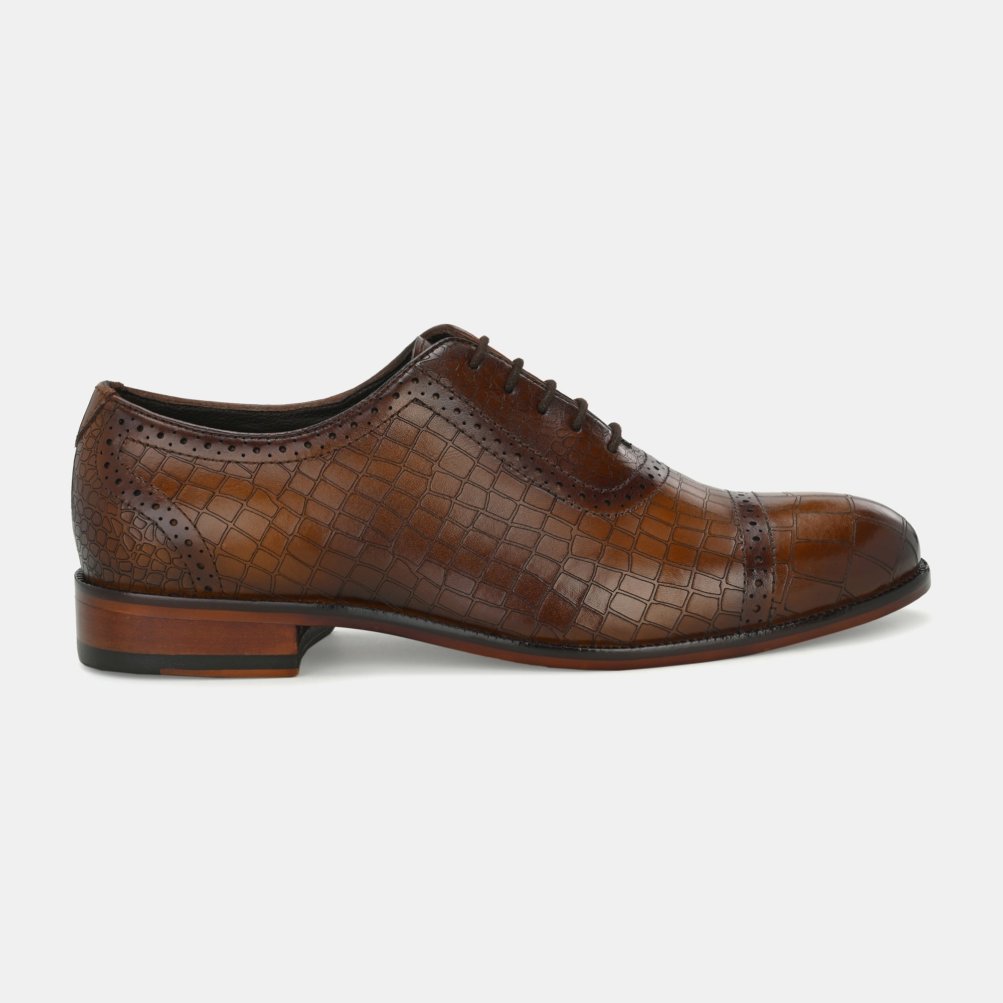 Tan Laser Engraved Semi-Brogues by Lafattio - view 8