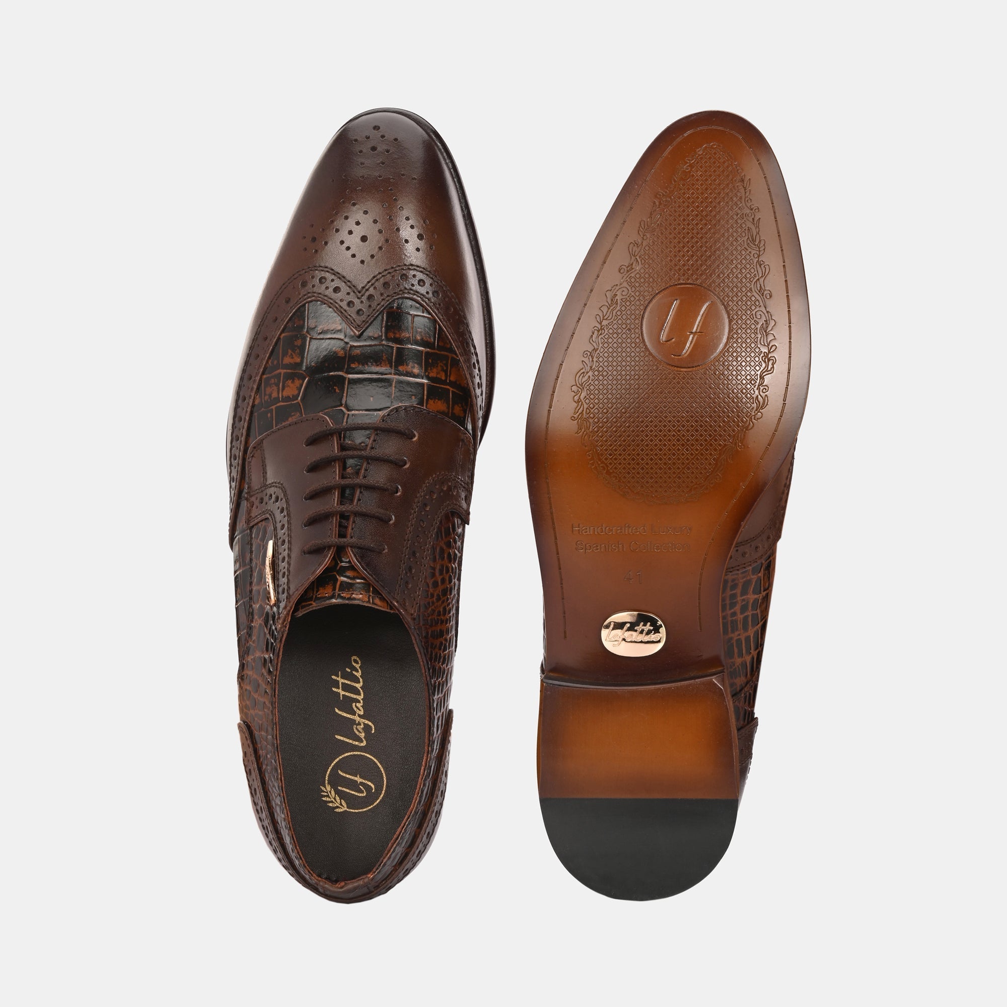 Colour-Blocked Lace-Up Brogues by Lafattio - view 5