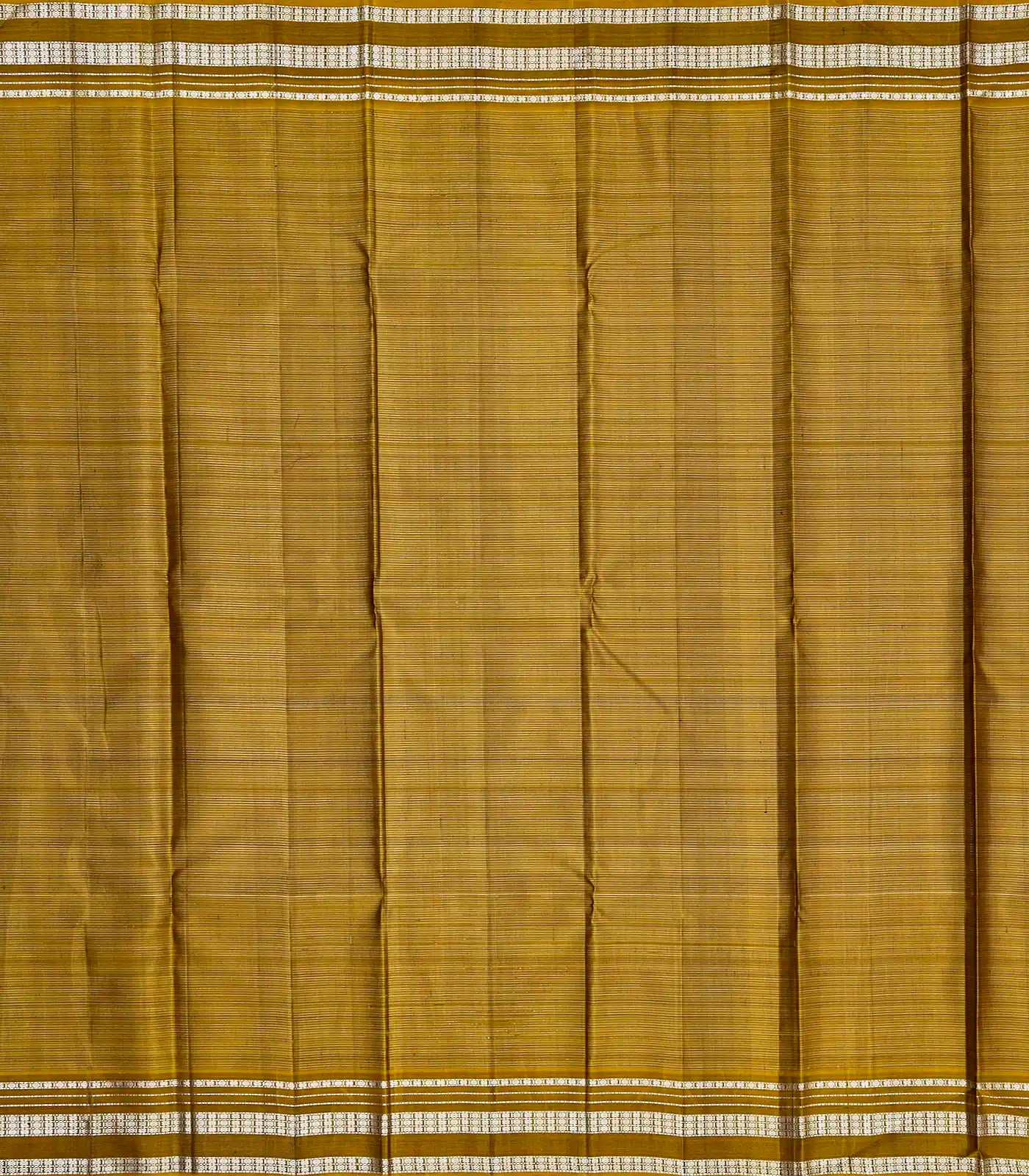 RmKV Dark Olive Handloom Kanchipuram Silk Saree With Multi Colour & Zari Stripes - view 4