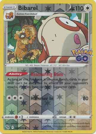Common pgo-060 reverse – Pokémon Bibarel - 060/078 - Common [pgo-060] [Reverse Holo]