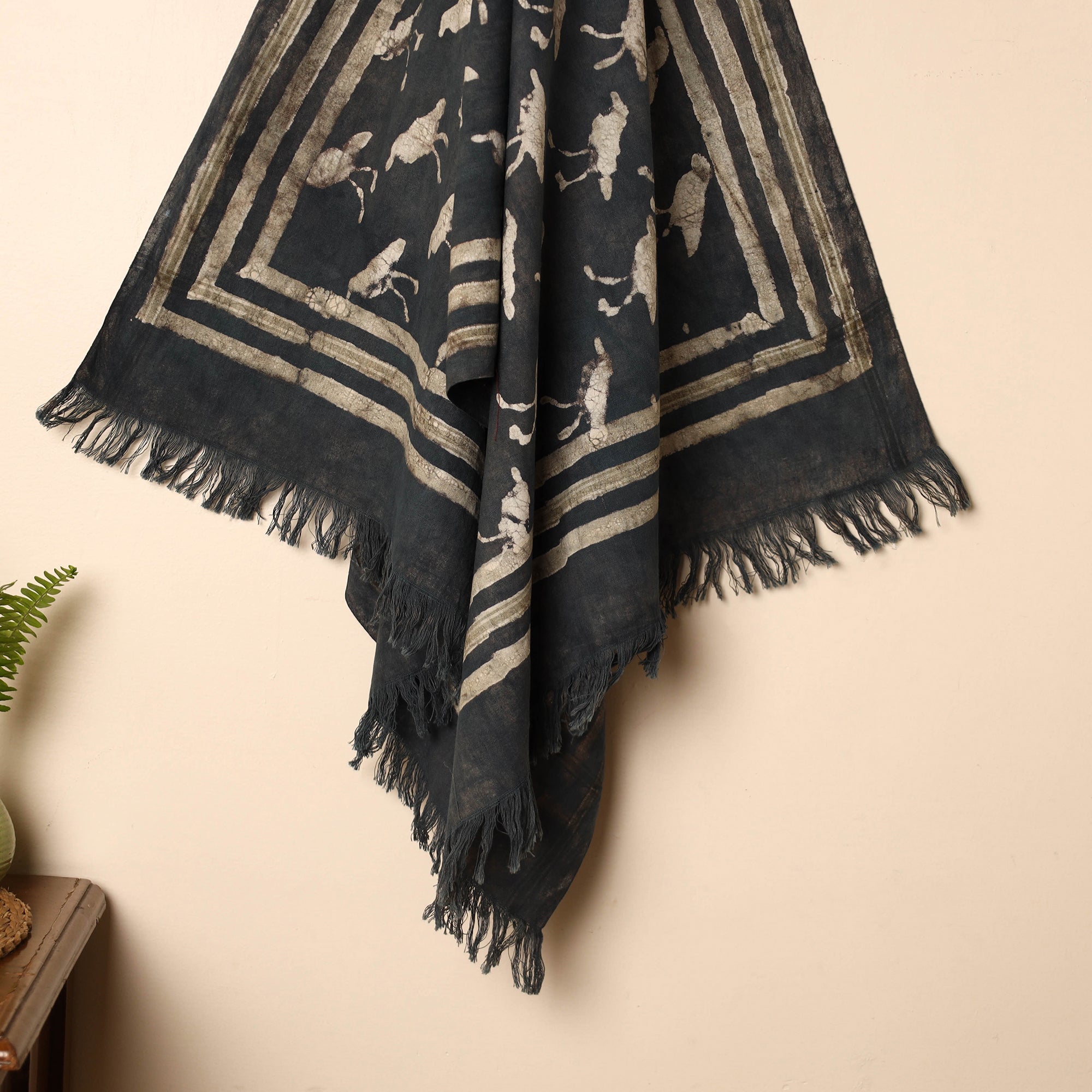 BINDAAS UNLIMITED Black - Handloom Block Printed Cotton Bindaas Towel 37 - view 2