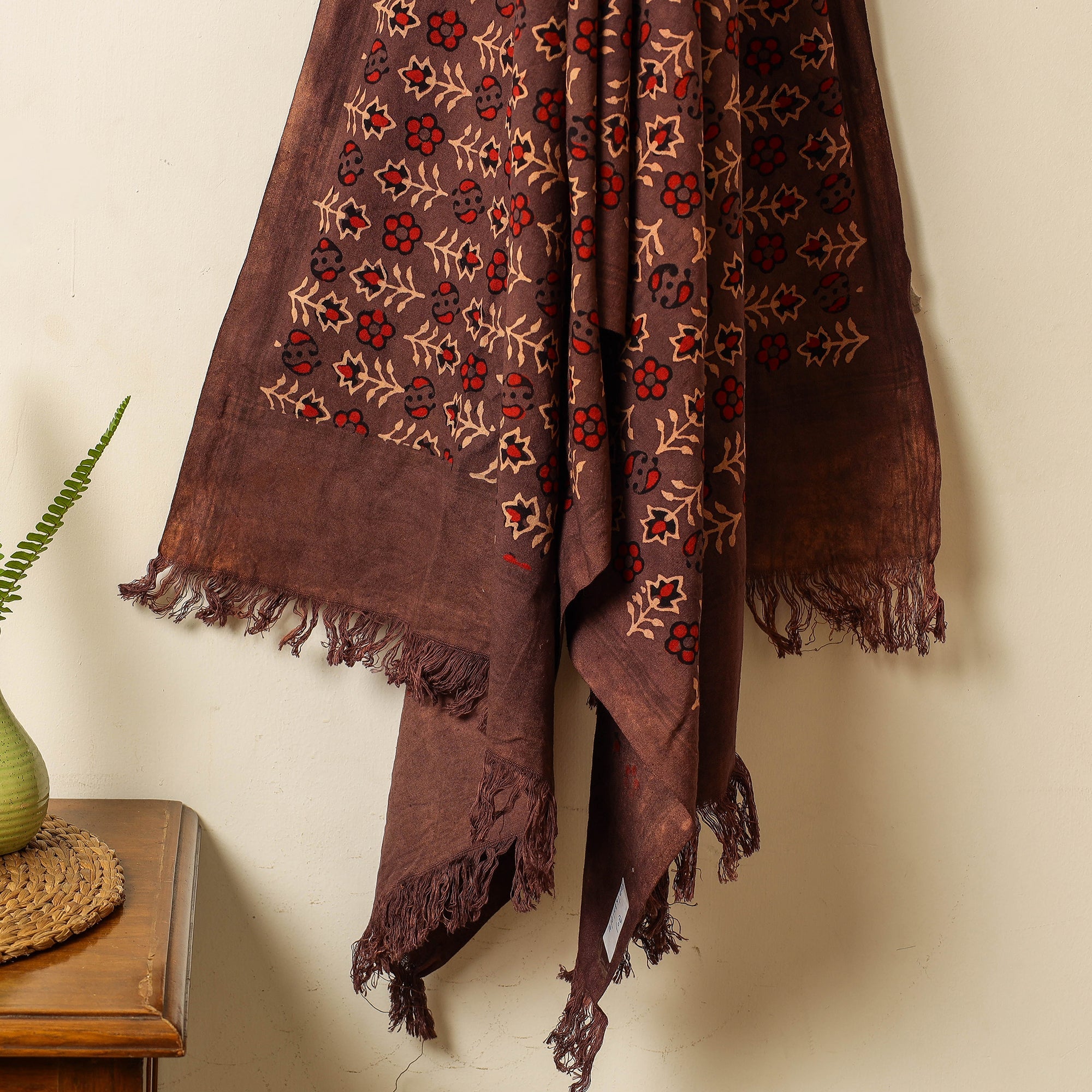 KACHCHH JI CHHAAP Brown - Block Print Cotton Ajrakh Handloom Towel - view 2