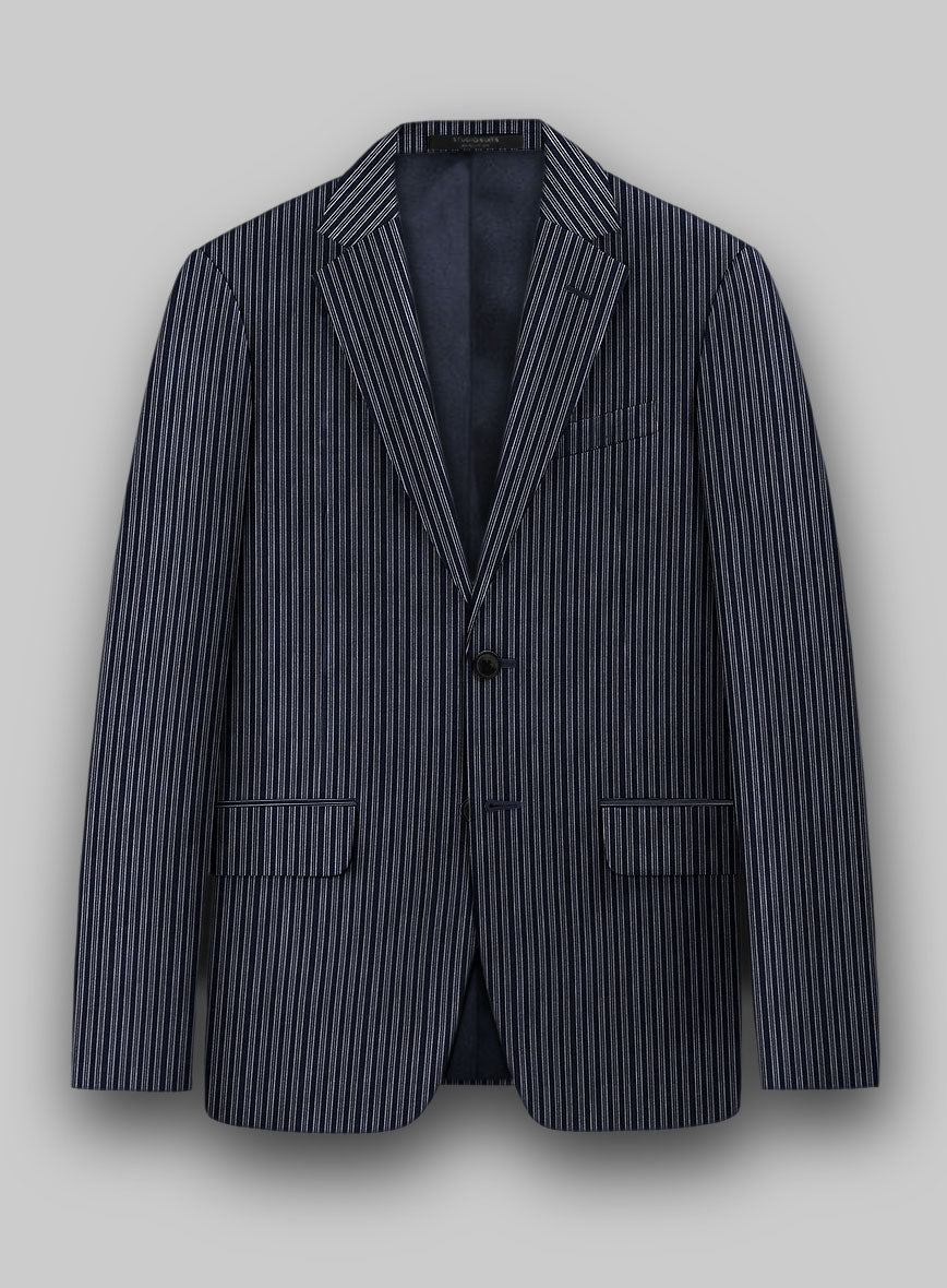 StudioSuits Reda Bravon Dark Blue Stripe Wool Jacket