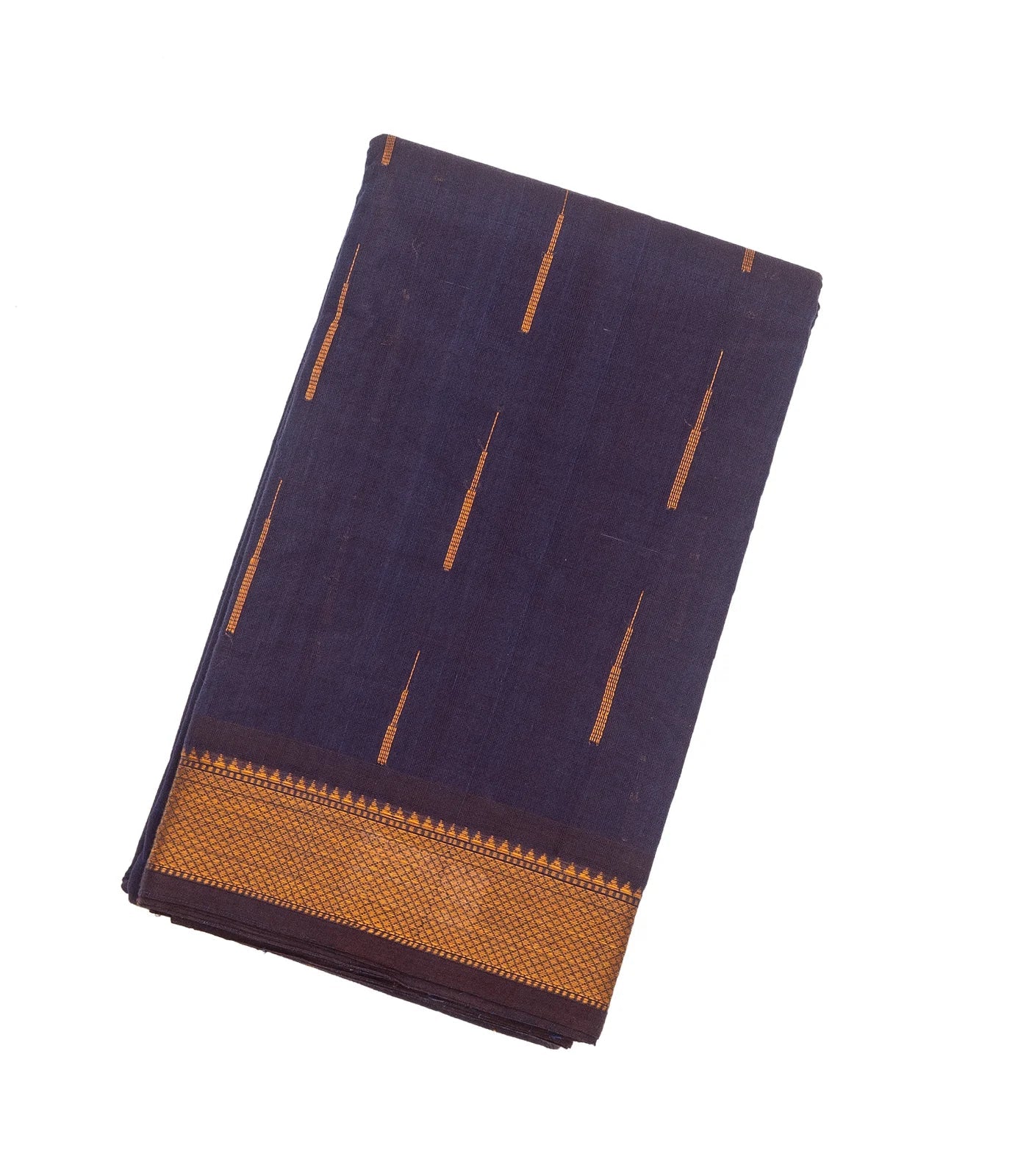 RmKV Purple Handloom Kanchi Cotton Saree With Raindrop Buttas
