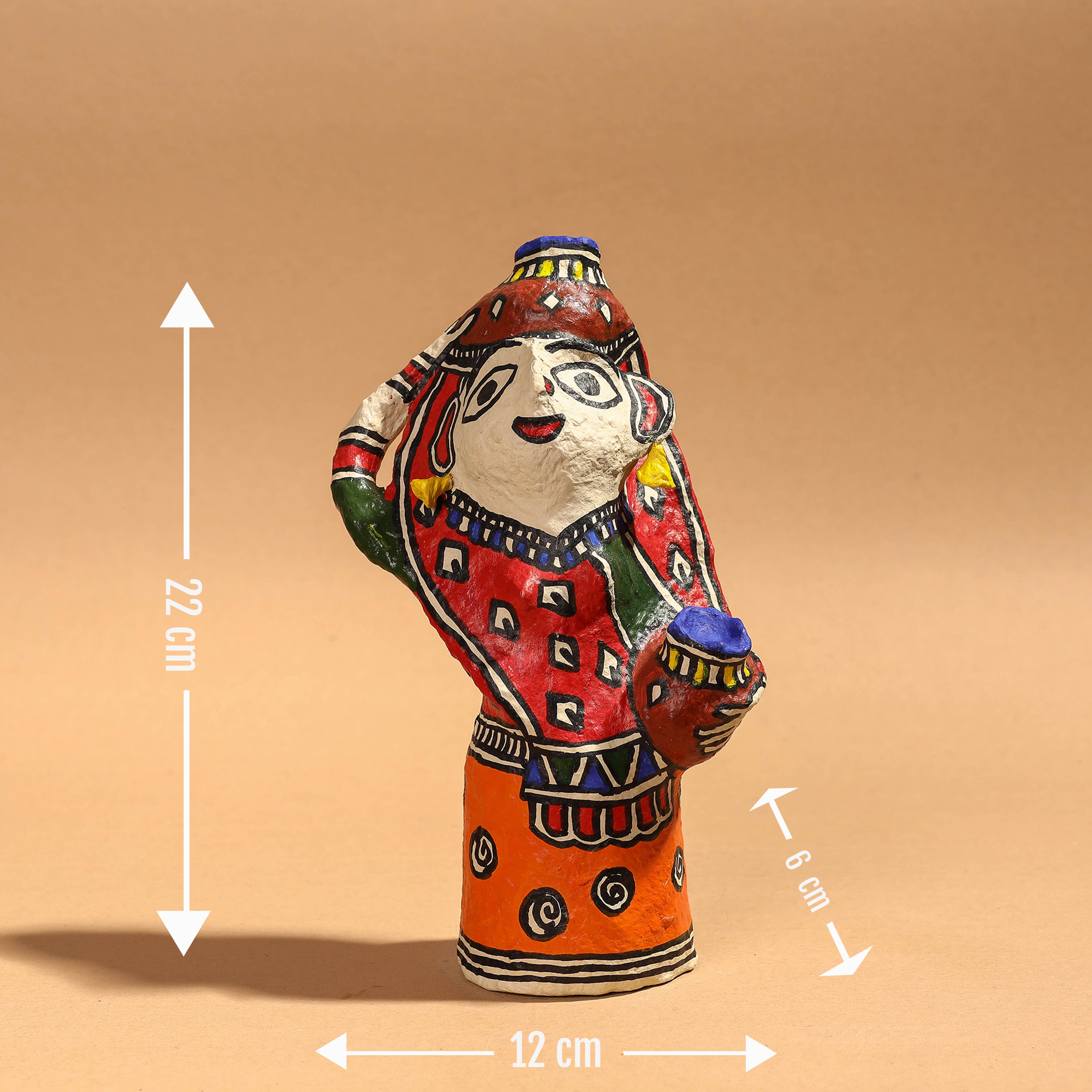 ITOKRI CRAFTS INITIATIVE Doll - Madhubani Handpainted Paper Mache Home Decor Item - view 4