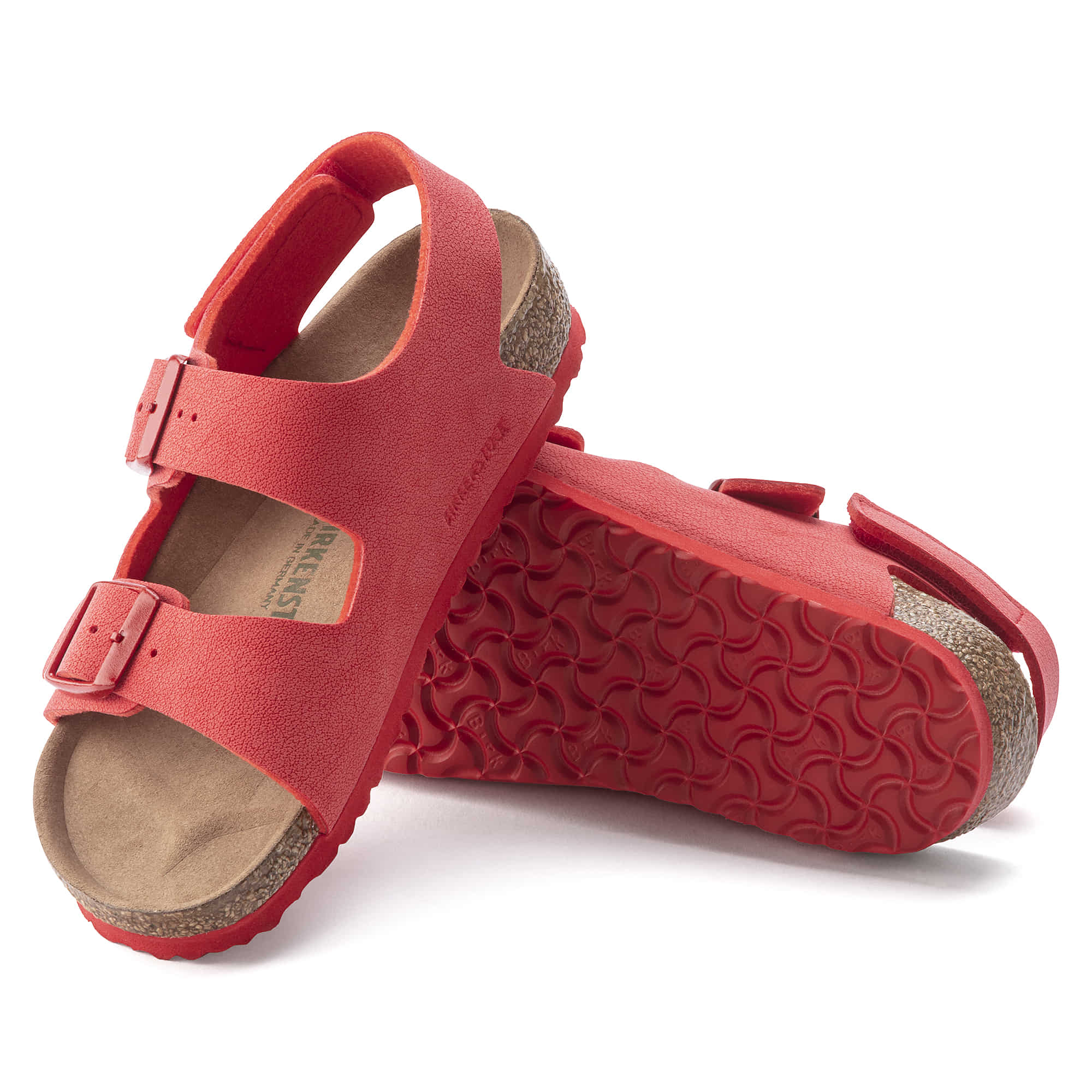 Birkenstock Milano Kids Birko-Flor Nubuck – Red Red/Active Red