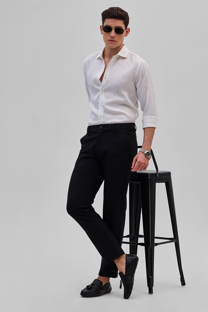 SNITCH Black Slim Fit Trousers - view 3