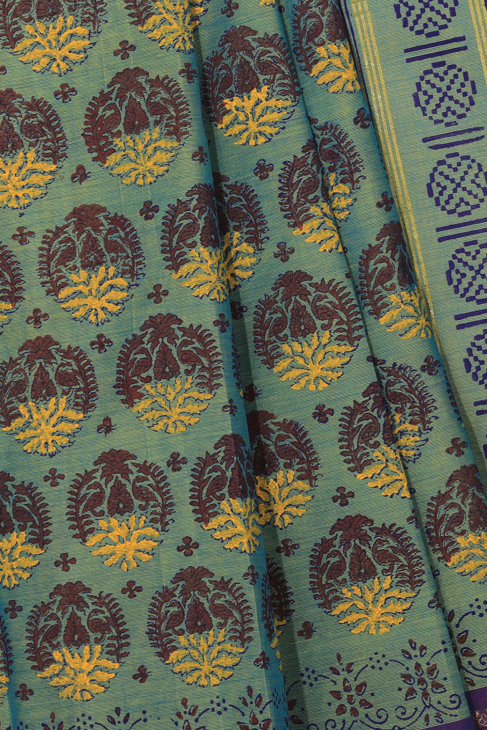 Kalanjali Ethnics Hand block printed cotton saree - view 2