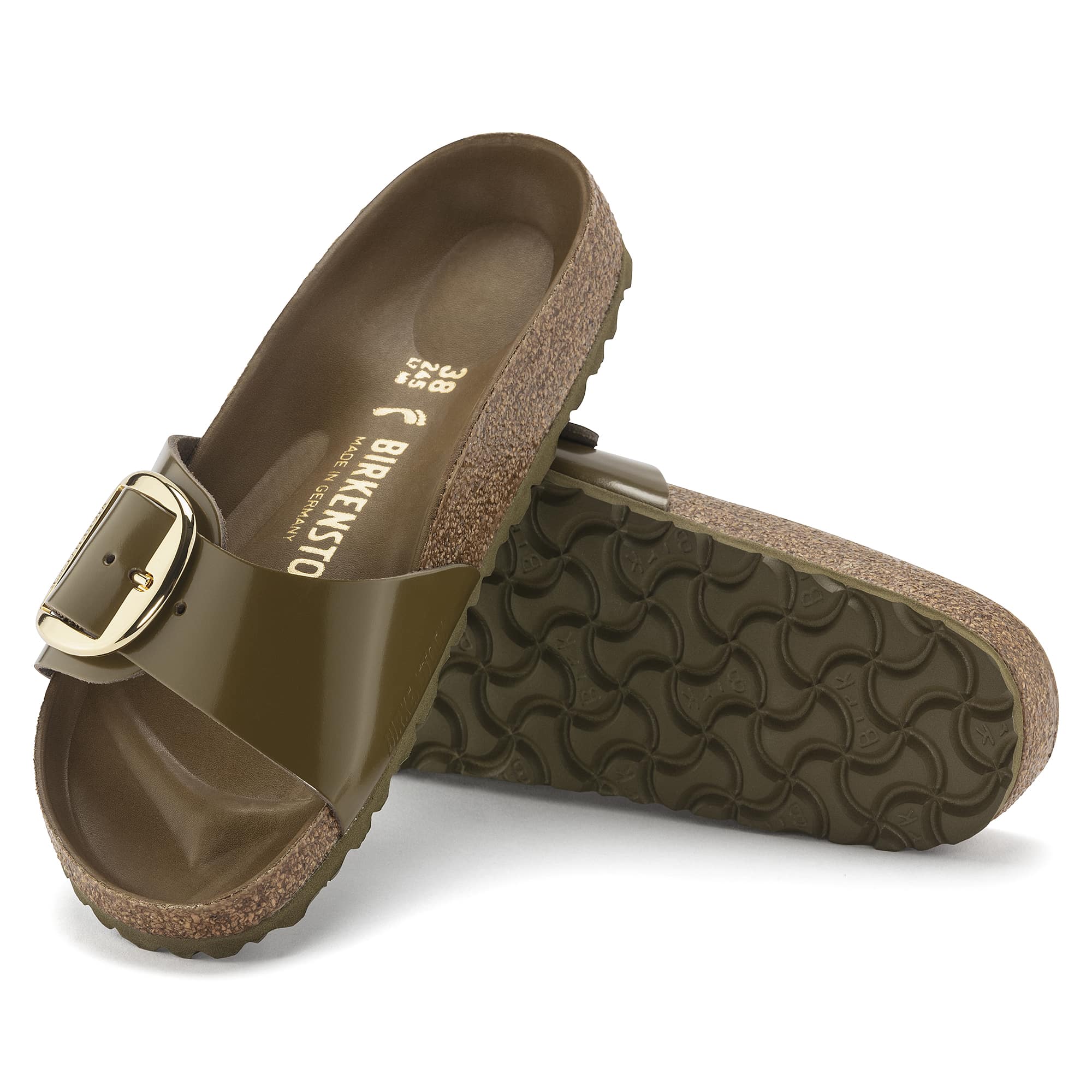 Birkenstock Madrid Big Buckle Natural Leather Patent