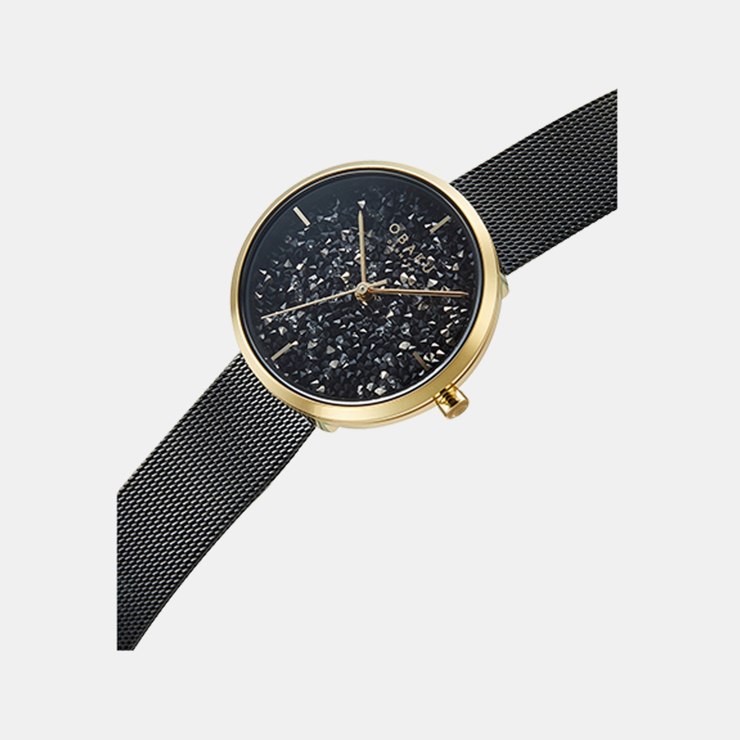 Obaku Glimmer Medallion Women Quartz Black Dial Analog Stainless Steel Watch V289LHGBMB - view 2