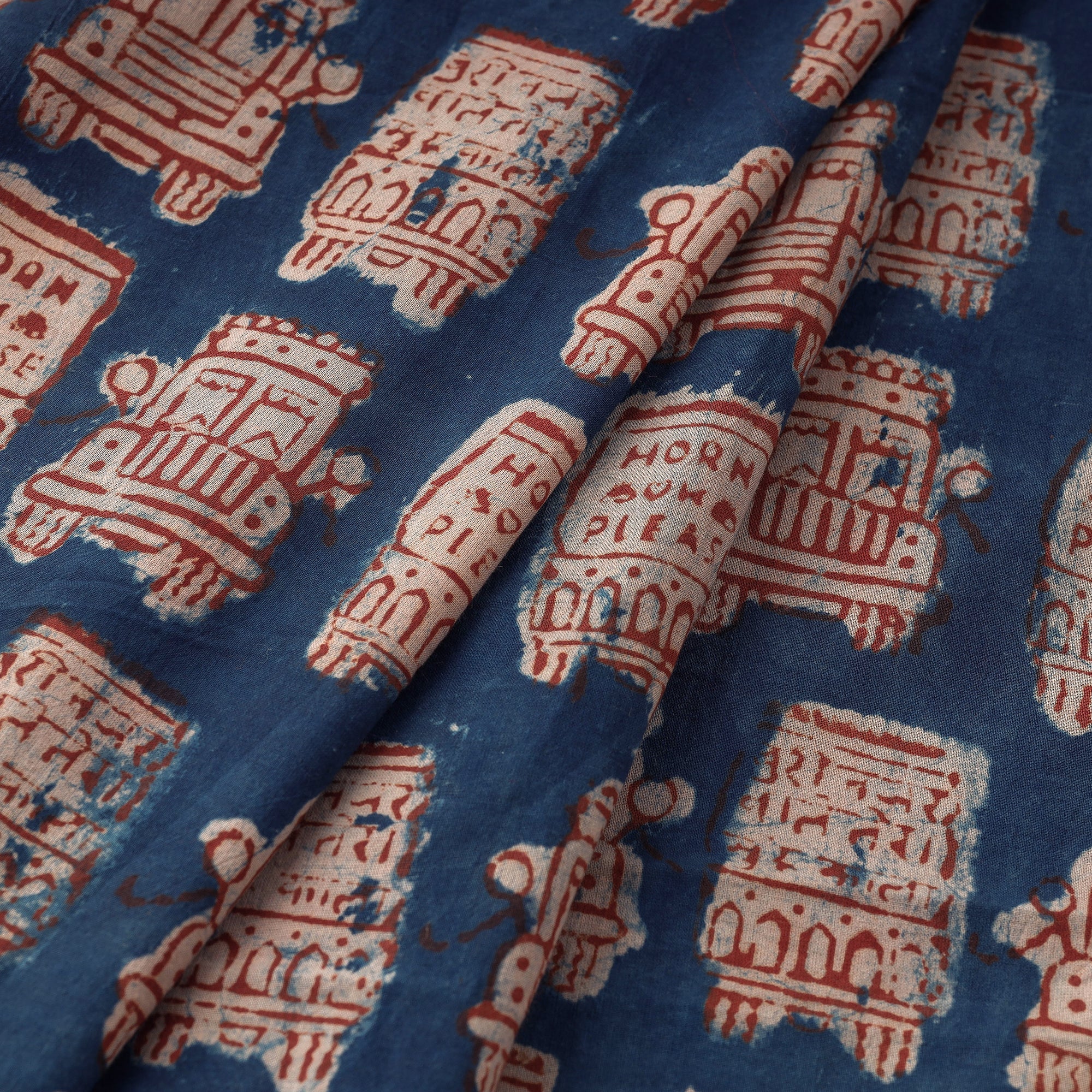 BINDAAS UNLIMITED Blue - Bindaas Block Printed Cotton Natural Dyed Fabric - view 3
