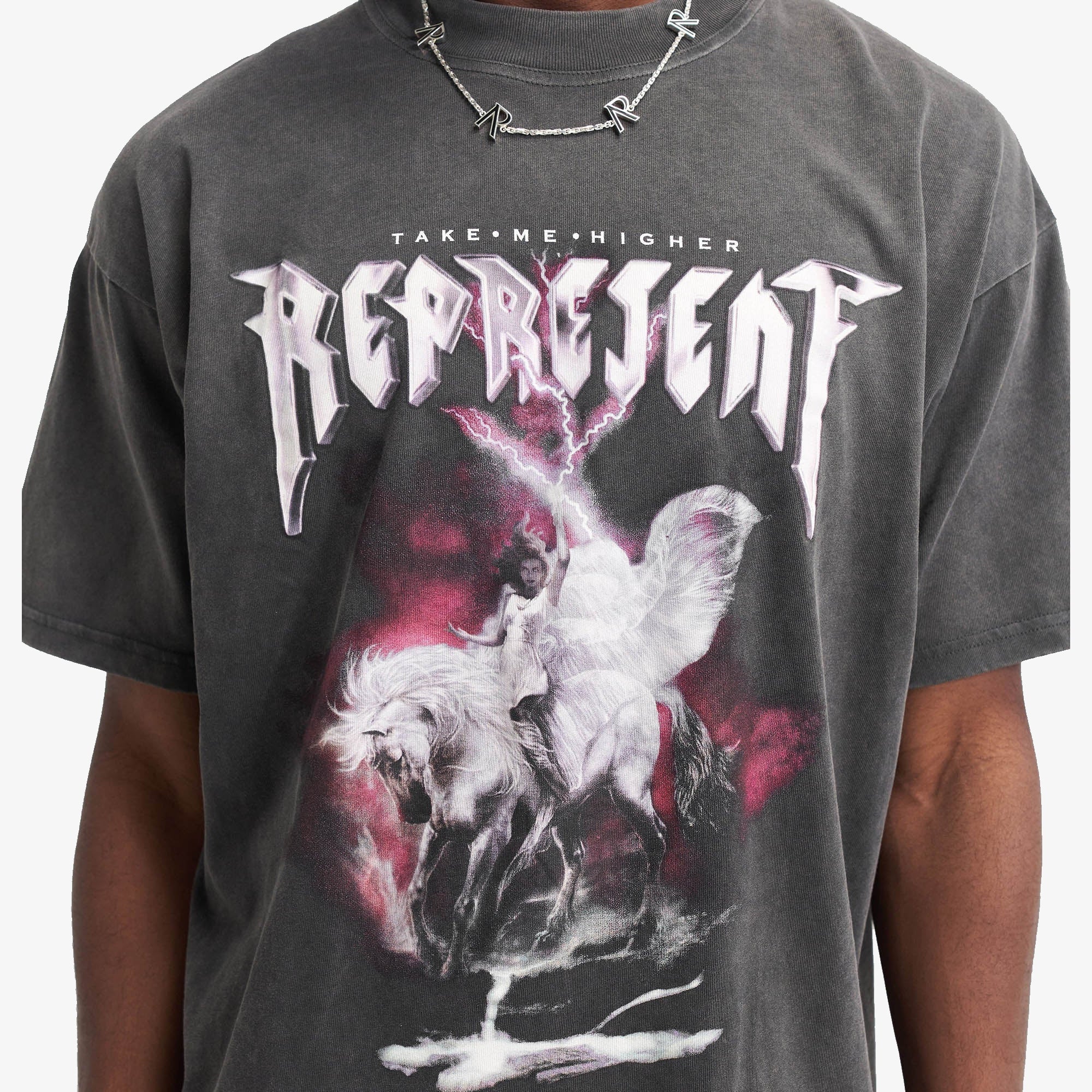 Represent | TAKE ME HIGHER T-SHIRT { VINTAGE GREY - view 2
