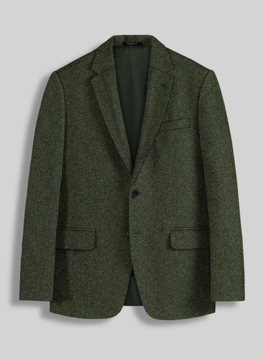 StudioSuits Harris Tweed Forest Green Herringbone Jacket