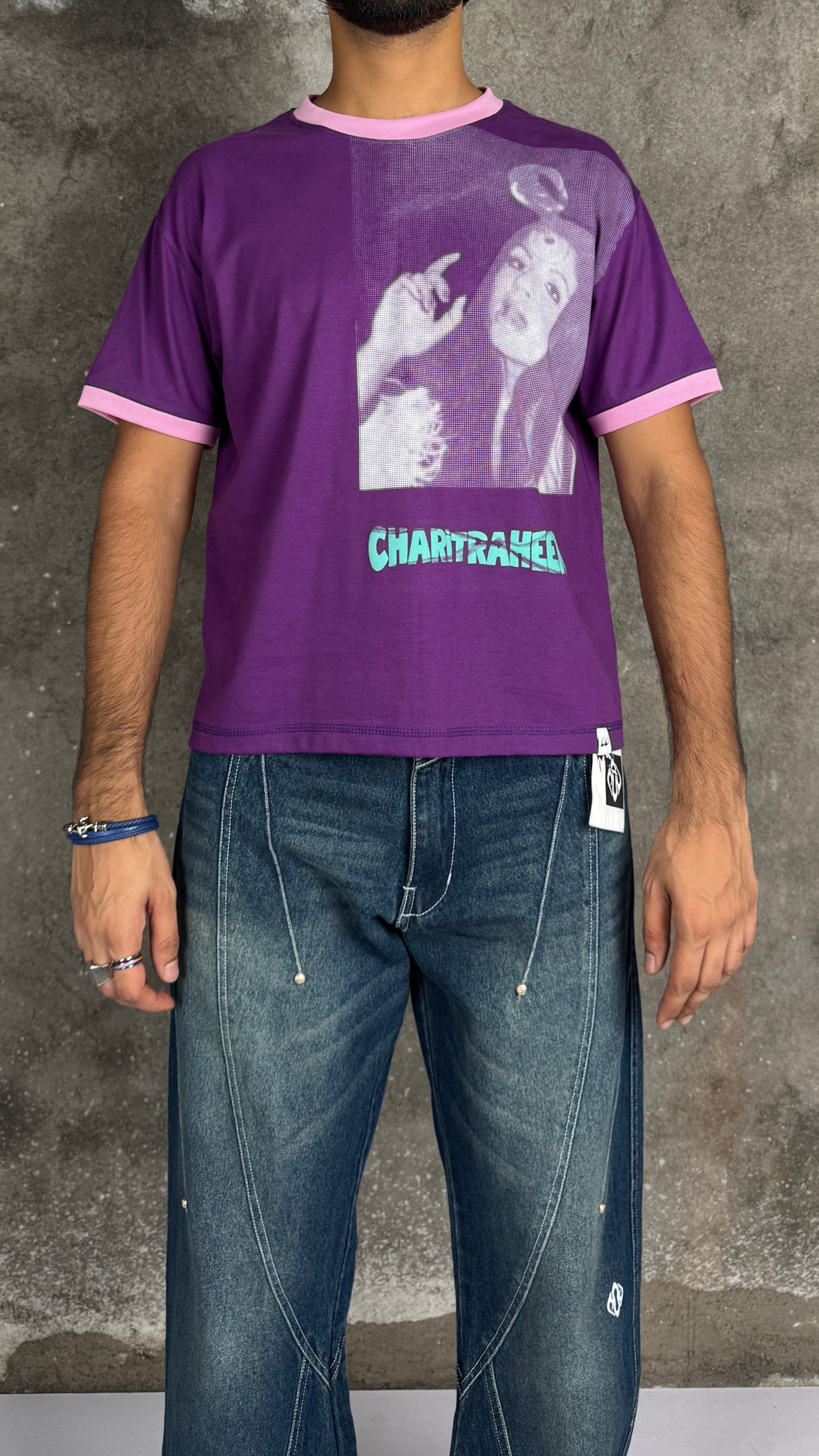 Leave The Rest Charitraheen Baby Tee- Purple - view 2