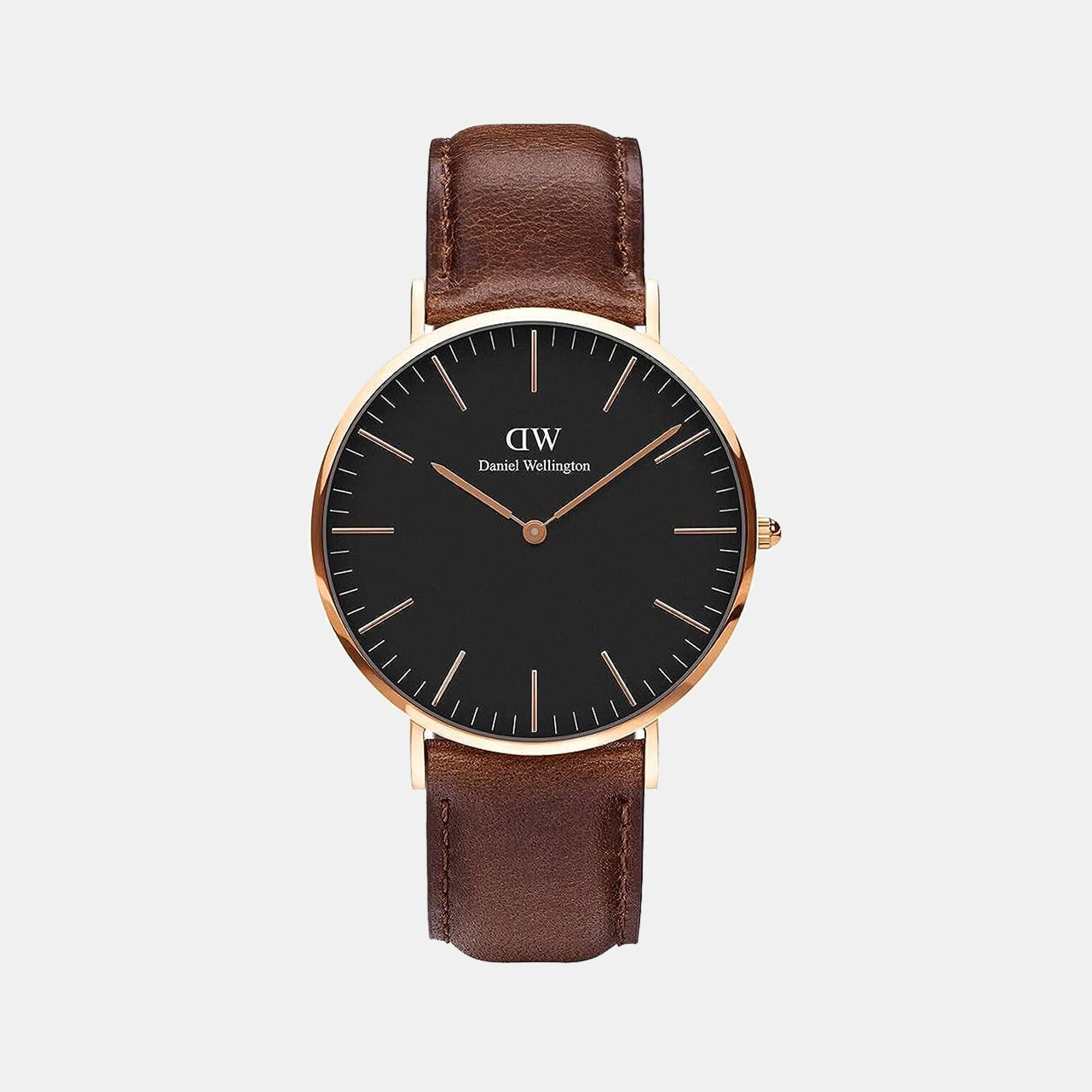 Daniel Wellington Classic Men Quartz Black Dial Analog Leather Watch DW00100125K
