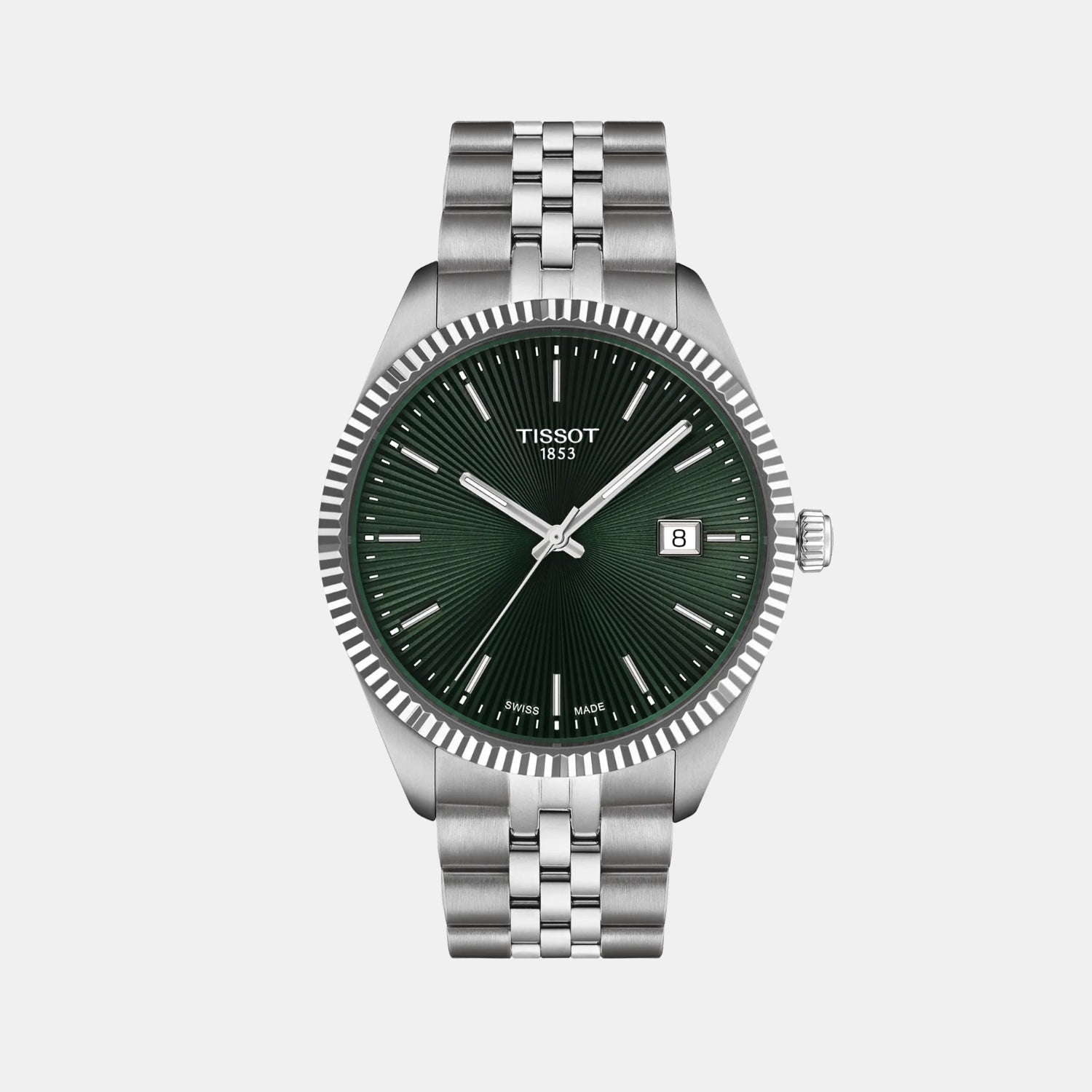 Tissot Ballade Men Quartz Green Dial Analog Stainless Steel Watch T1564101109100