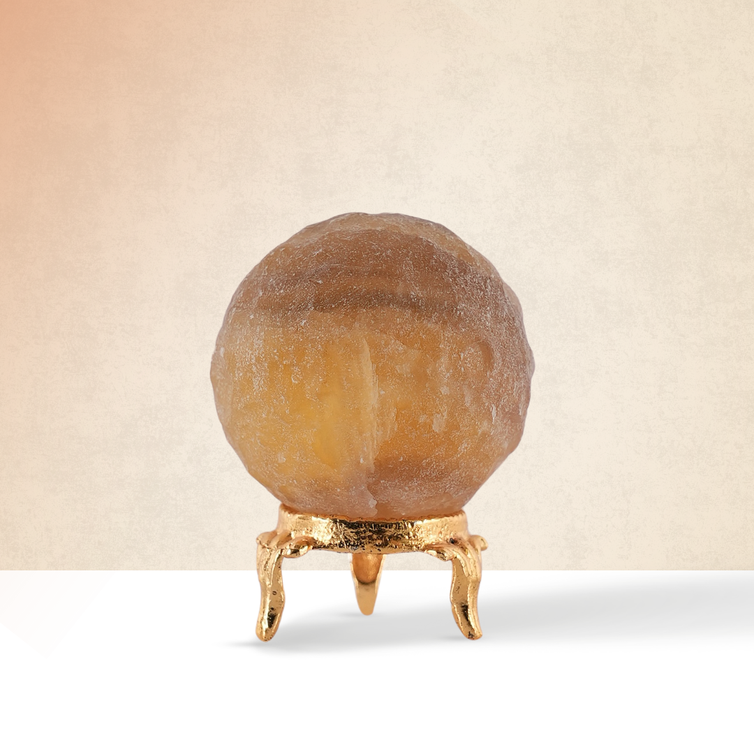 Gemsmantra Yellow Fluorite Moon Sphere/Ball