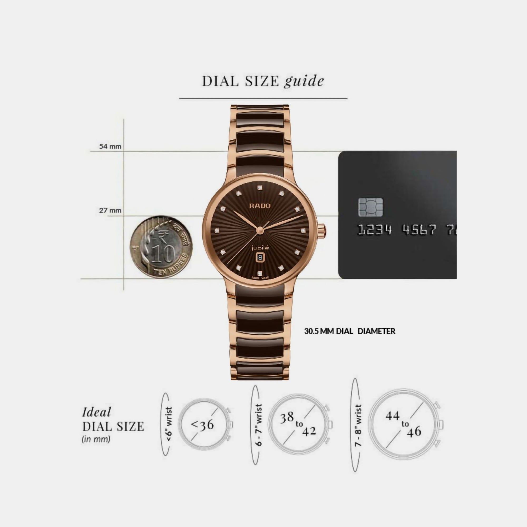 Rado Centrix Women Quartz Brown Dial Chronograph Ceramic Watch R30024732 - view 6