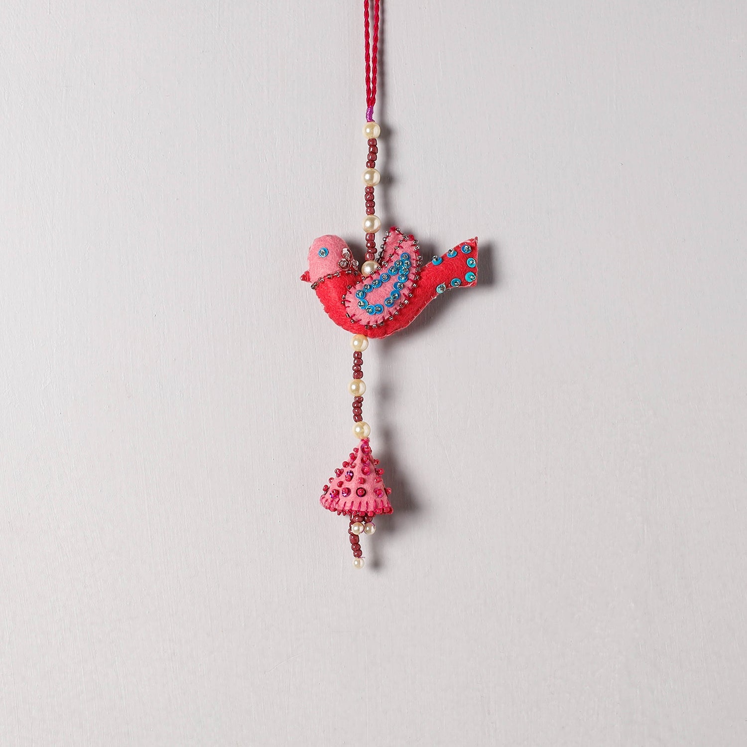 Felt beadwork wall – WITH LOVE BY KANIKA Bird - Handmade Felt & Beadwork Wall Hanging