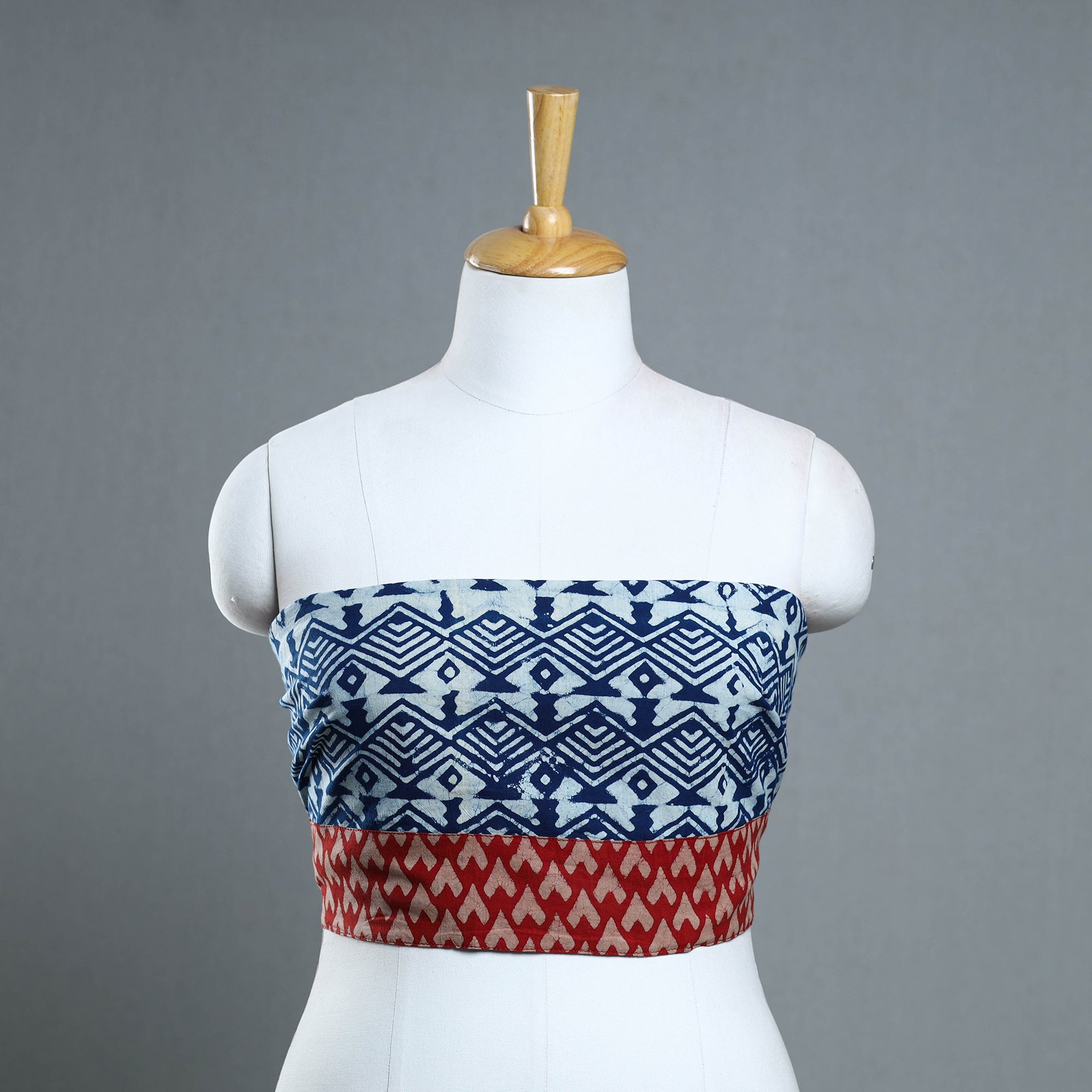 NOORI BAZAR Blue - Block Print Cotton Pipad Blouse Piece 133