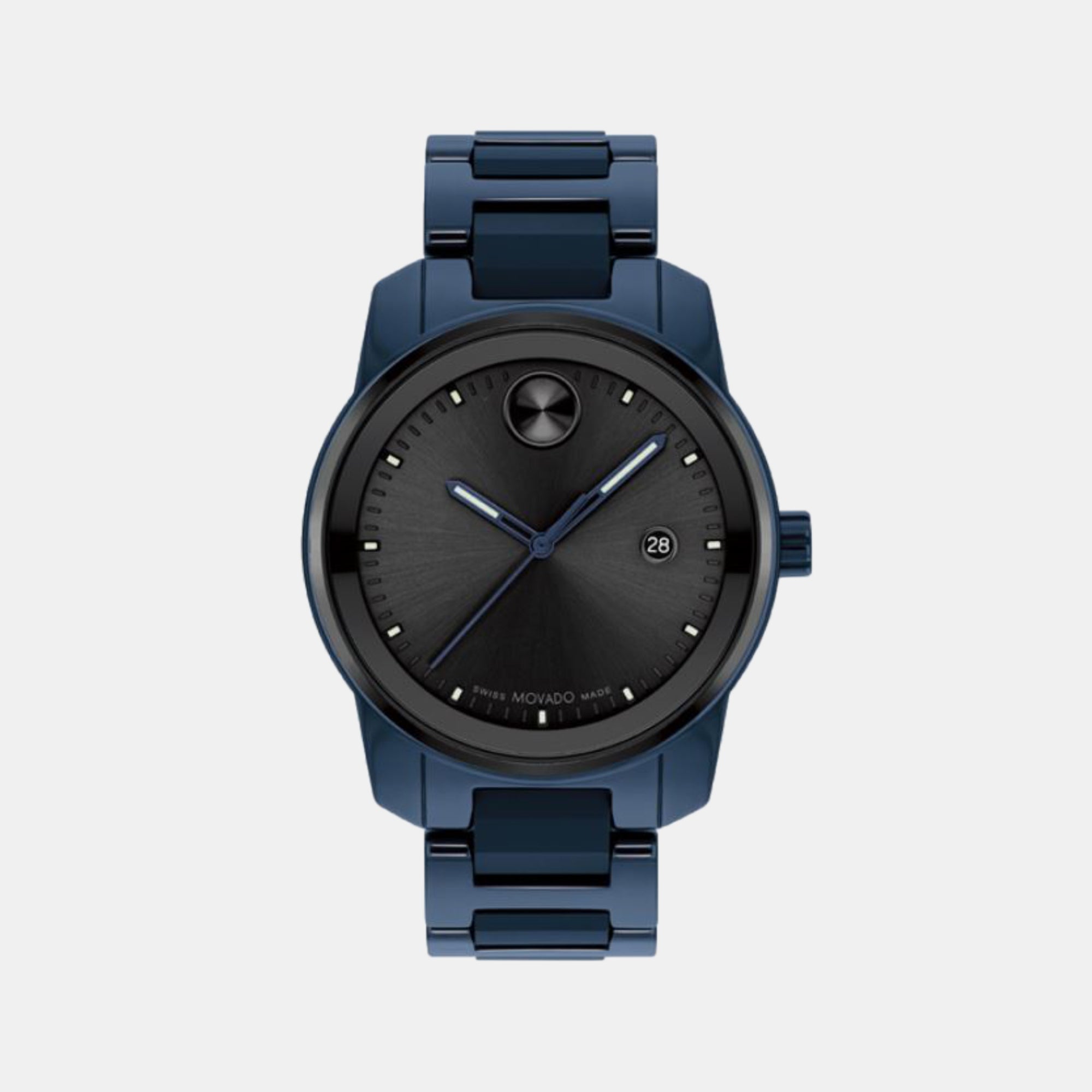 Movado Bold Men Quartz Black Dial Analog Stainless Steel Watch 3600728