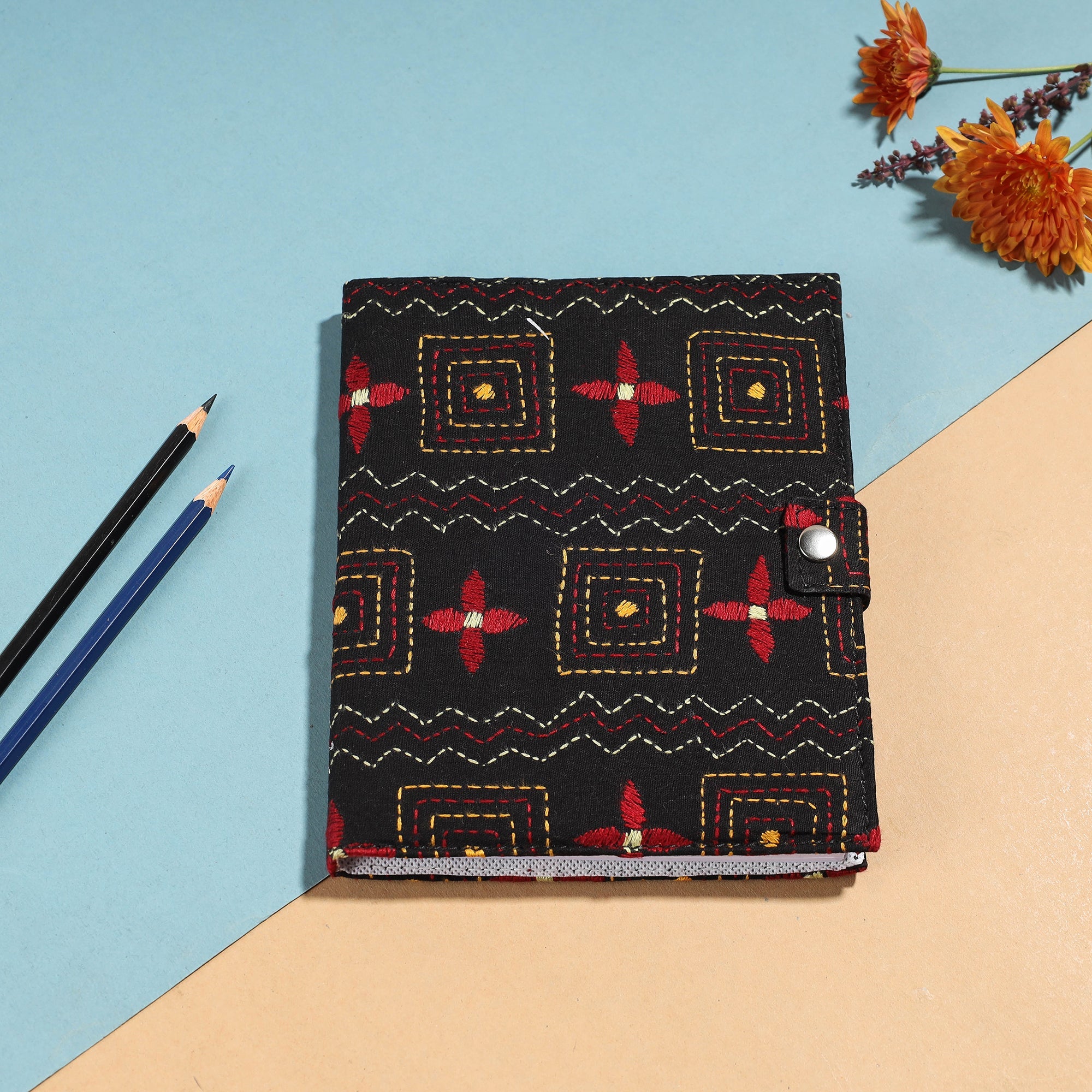 ASALKAAR Bengal Kantha Work Handcrafted Notepad (7 x 6 in)
