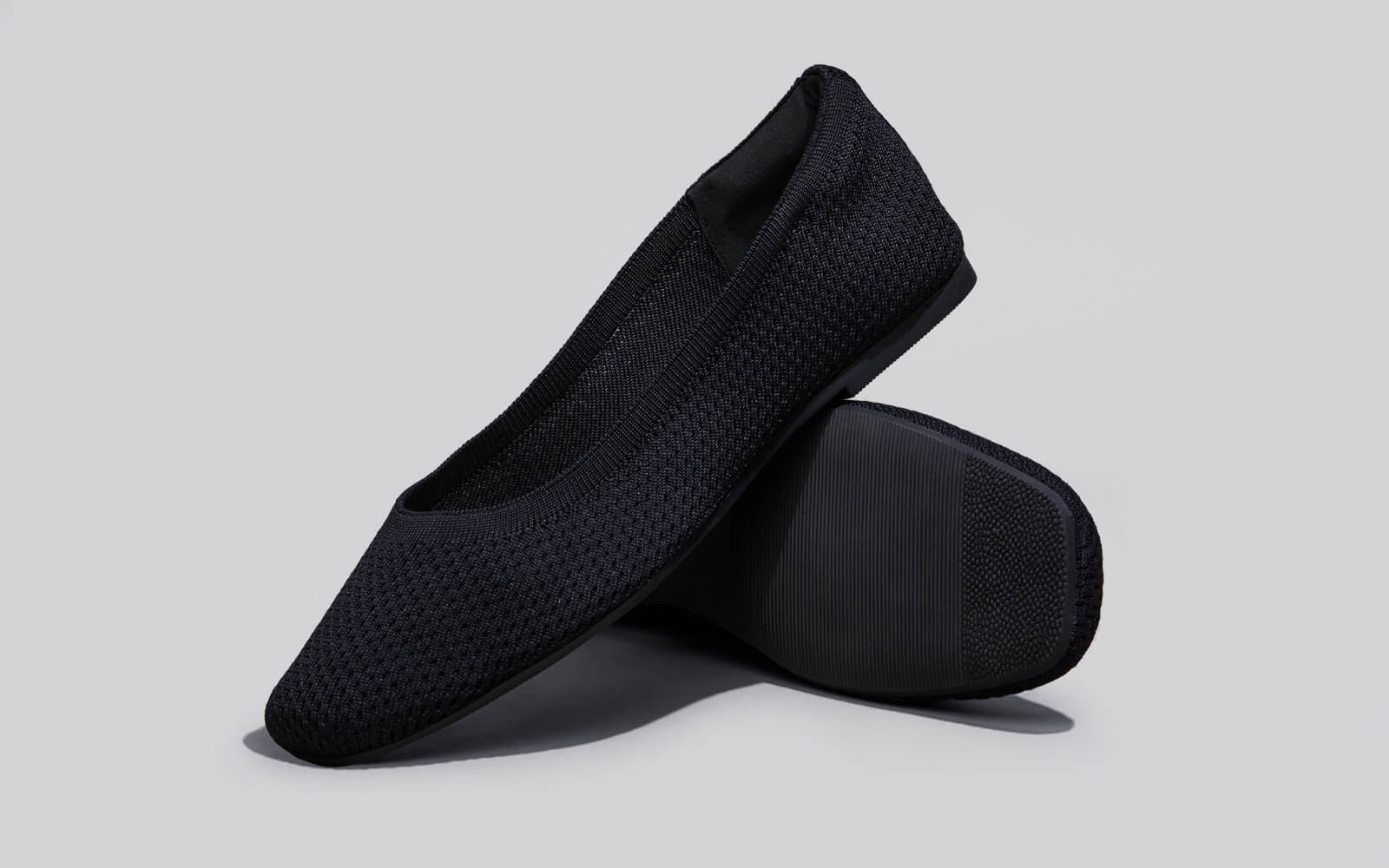 Neeman's Plush Square Flats : Black - view 8
