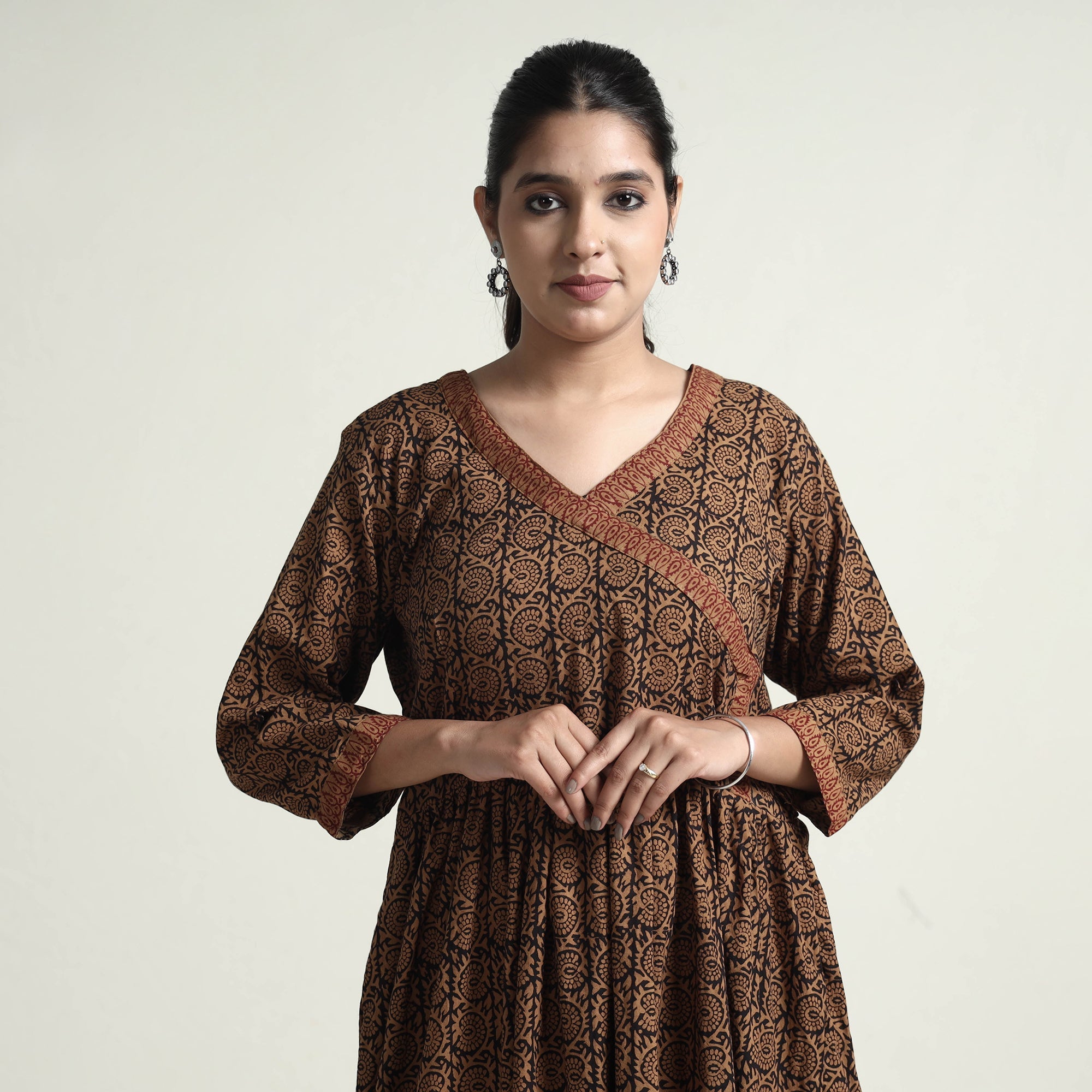 ITOKRI CASUALS Brown - Bagh Block Printed Cotton Dress