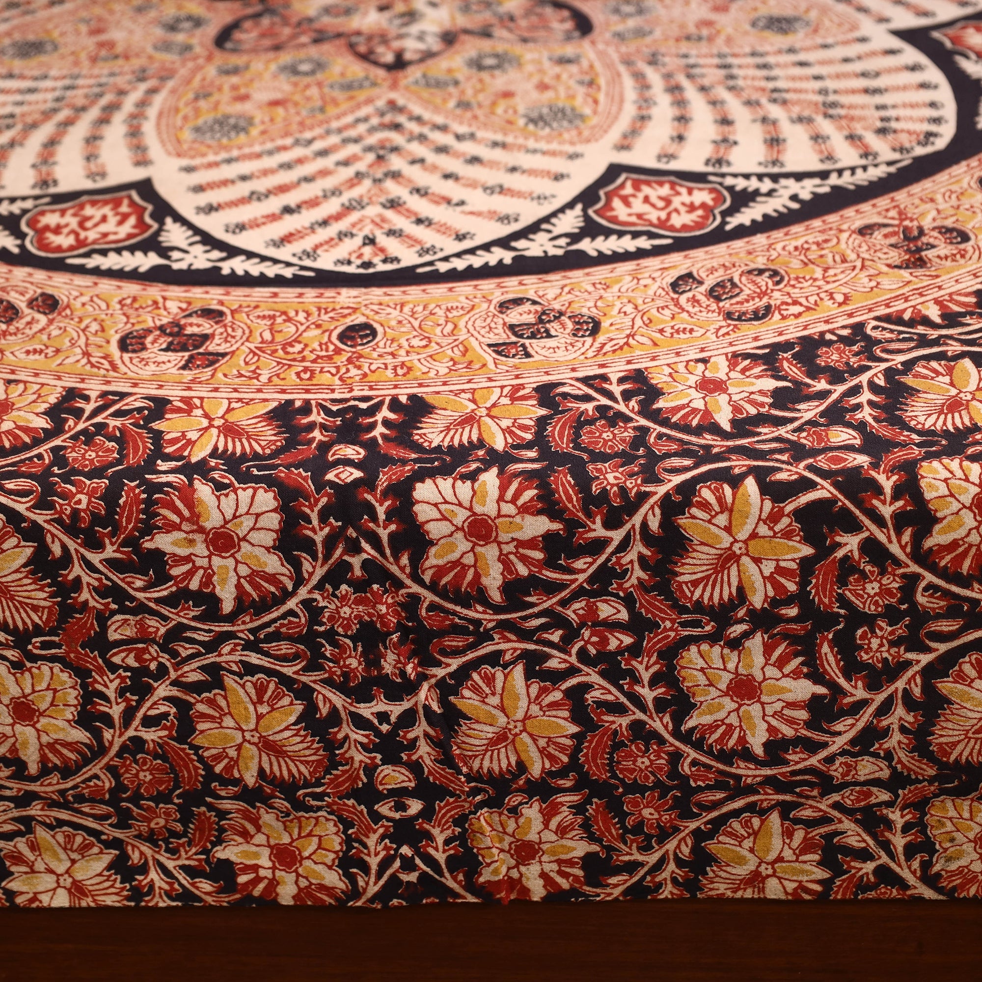 SOUTH KARGHA Brown - Kalamkari Block Printed Cotton Single Bed Cover (90 x 60 in) - view 2
