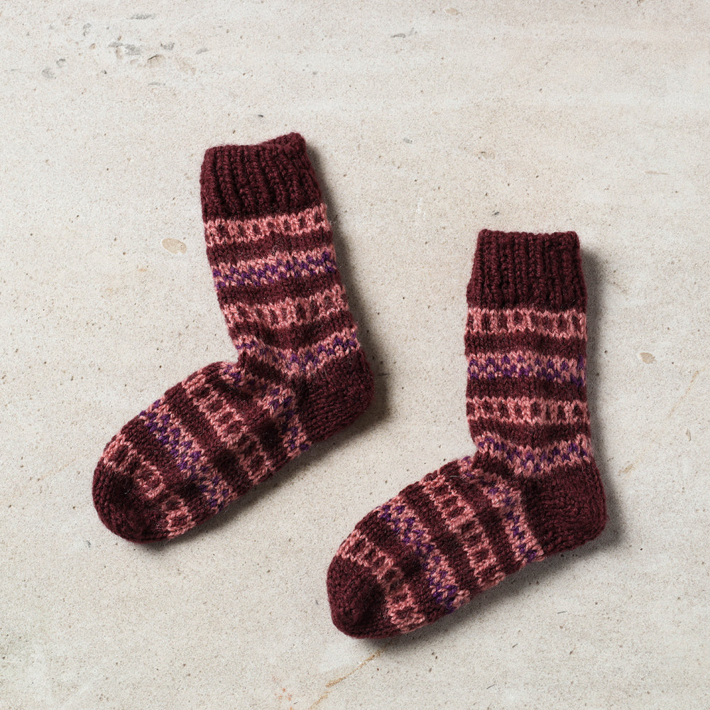 KILMORA Brown - Kumaun Hand Knitted Woolen Socks - Kids