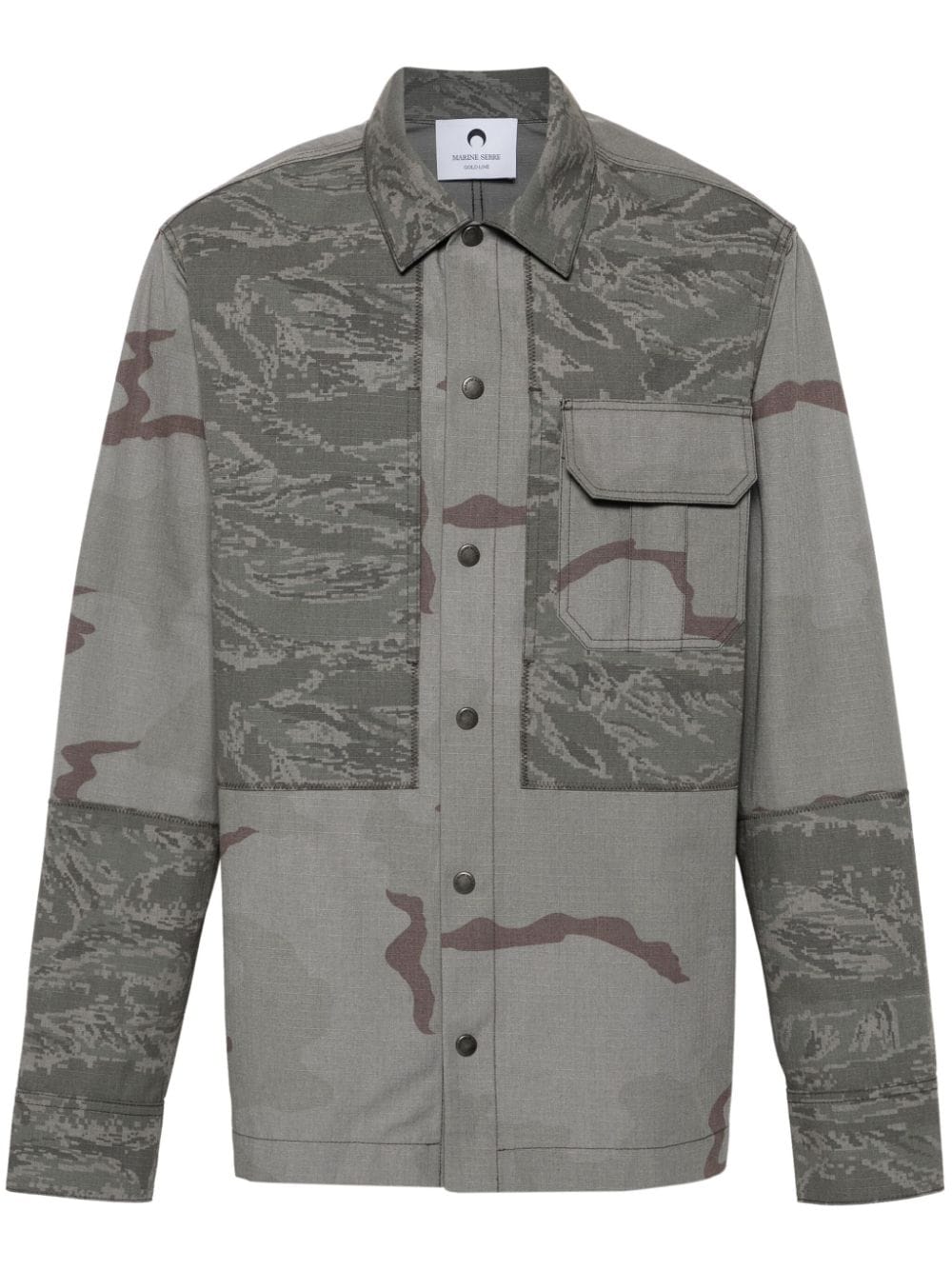Marine Serre Rispstop classic-collar shirt jacket