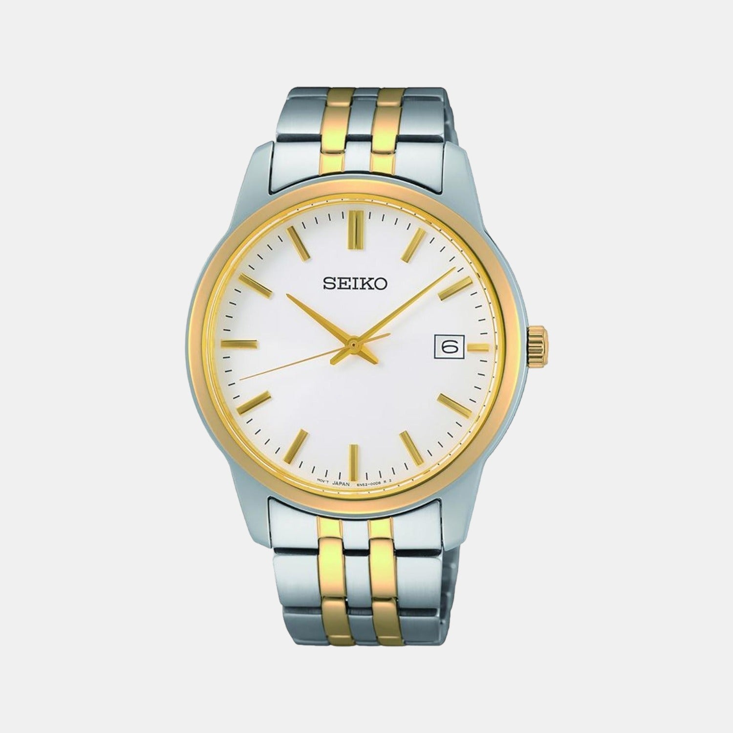 Seiko Dress Men Quartz White Dial Analog Stainless Steel Watch SUR402P1