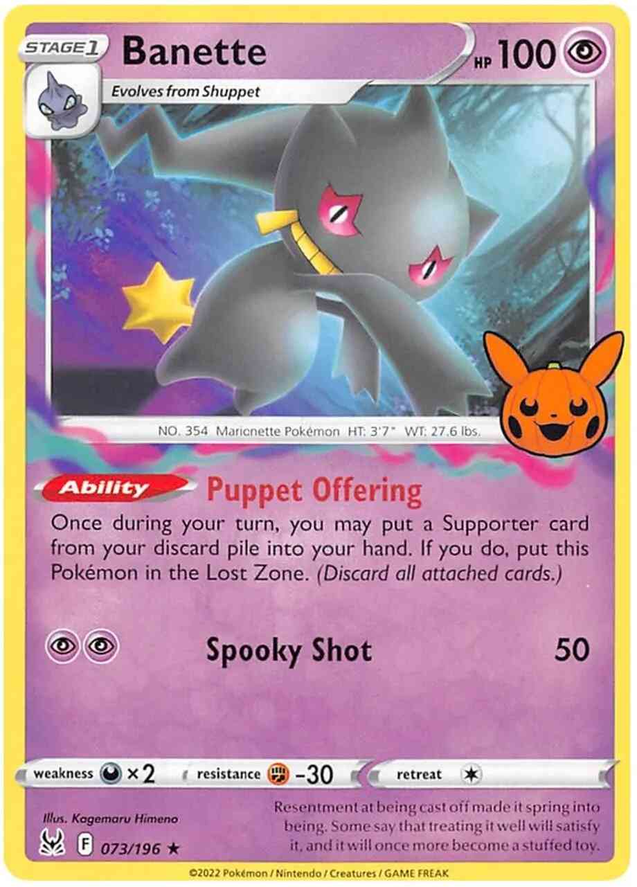 Pokémon Banette - 073/196 - Promo [Trick or Trade BOOster 2023] [swsh11msp-073] [Non-Holo]