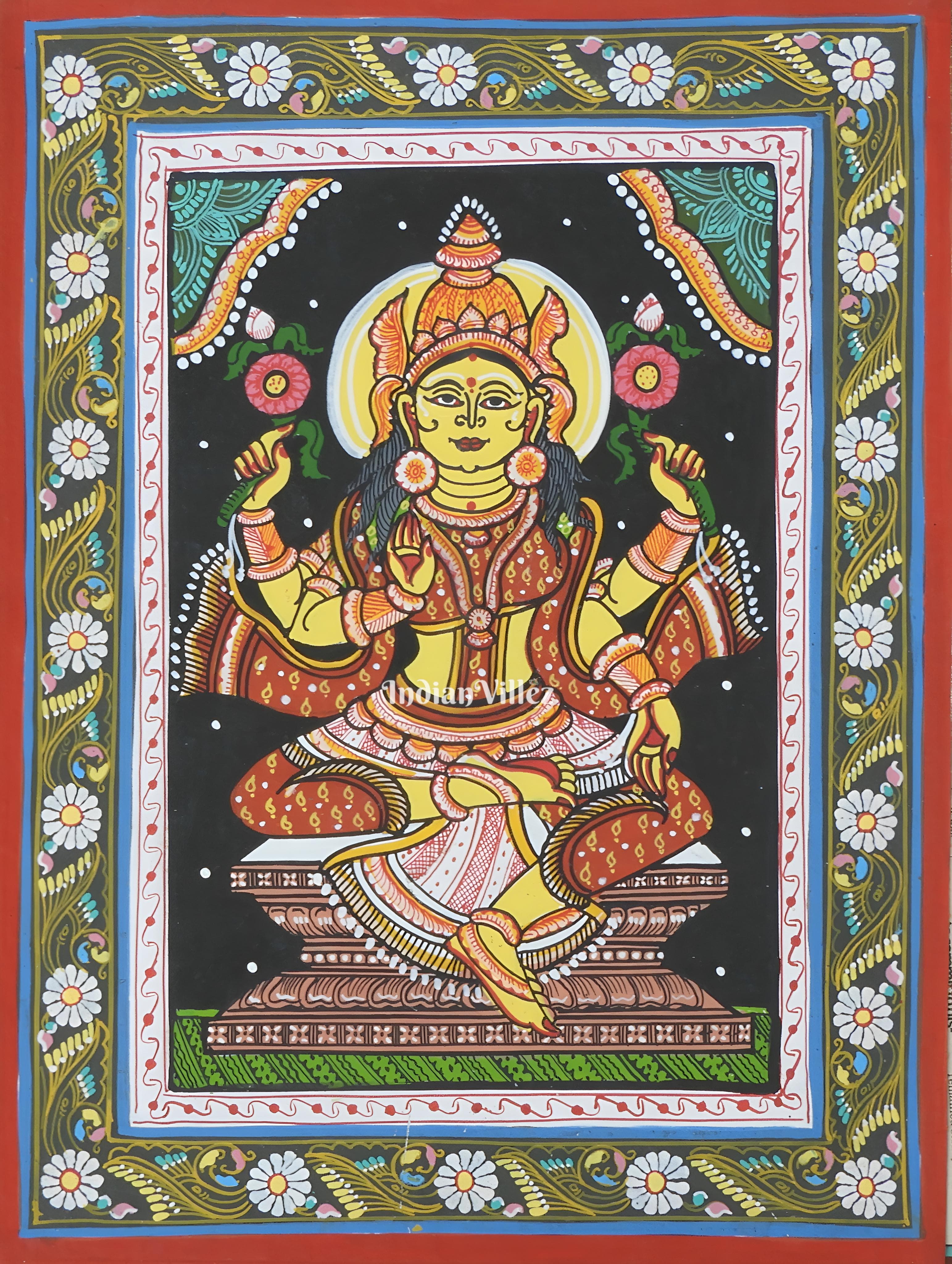 IndianVillèz Mata Laxmi Pattachitra Wall Painting