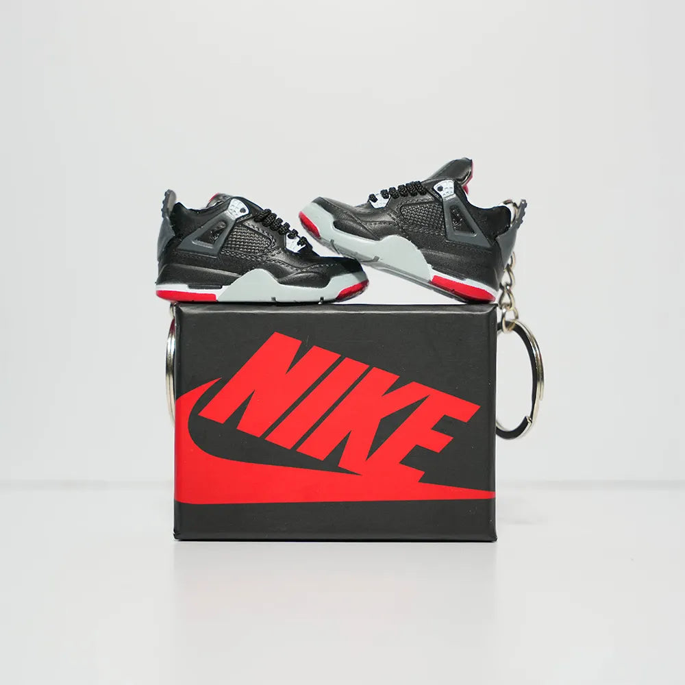 Kicks Machine 3D Sneaker Keychain With Box - Air Jordan 4 BRED