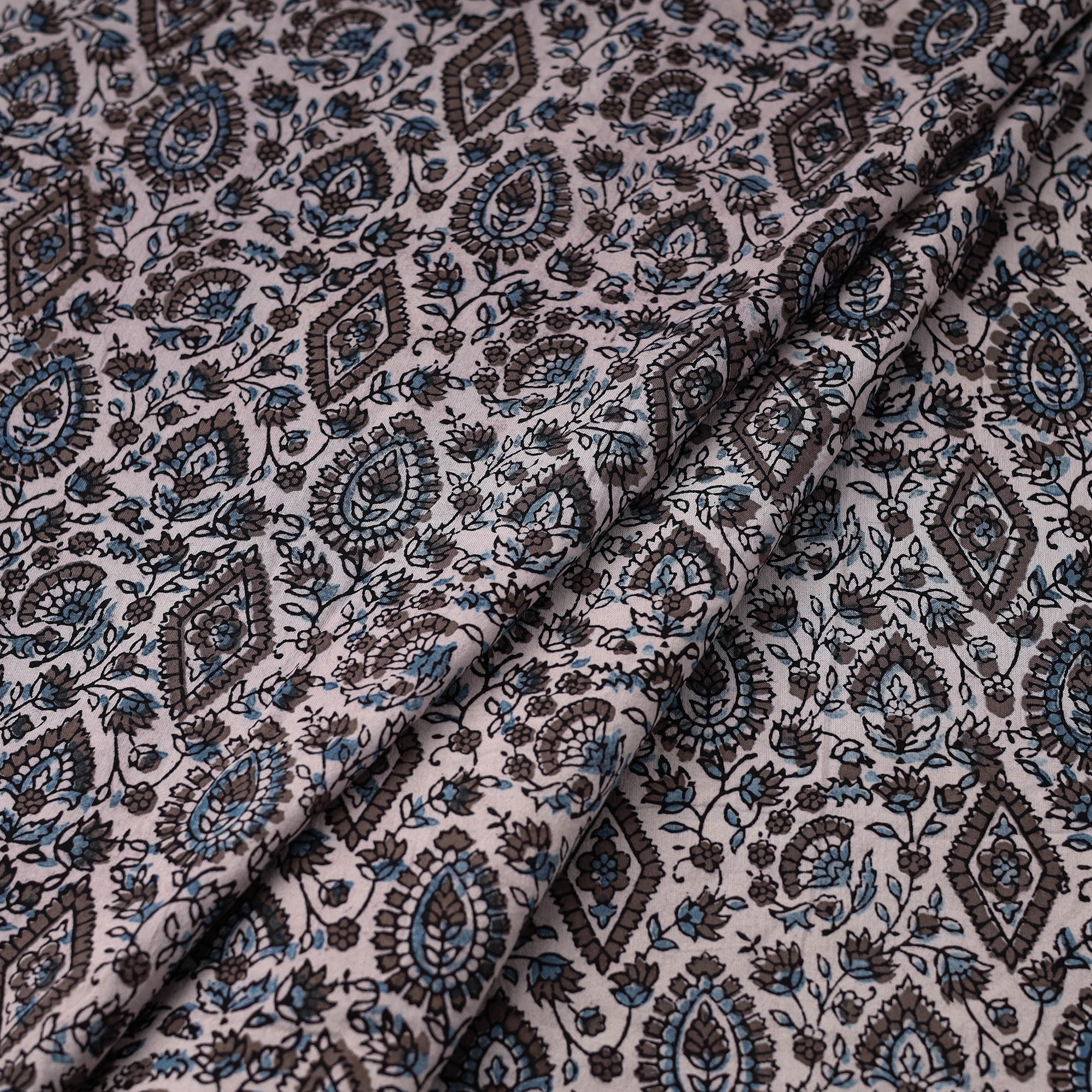 BAGH PRINTS BY UMAR FARUK KHATRI Brown - Natural Dyed Cotton Bagh Print Fabric 04 - view 2