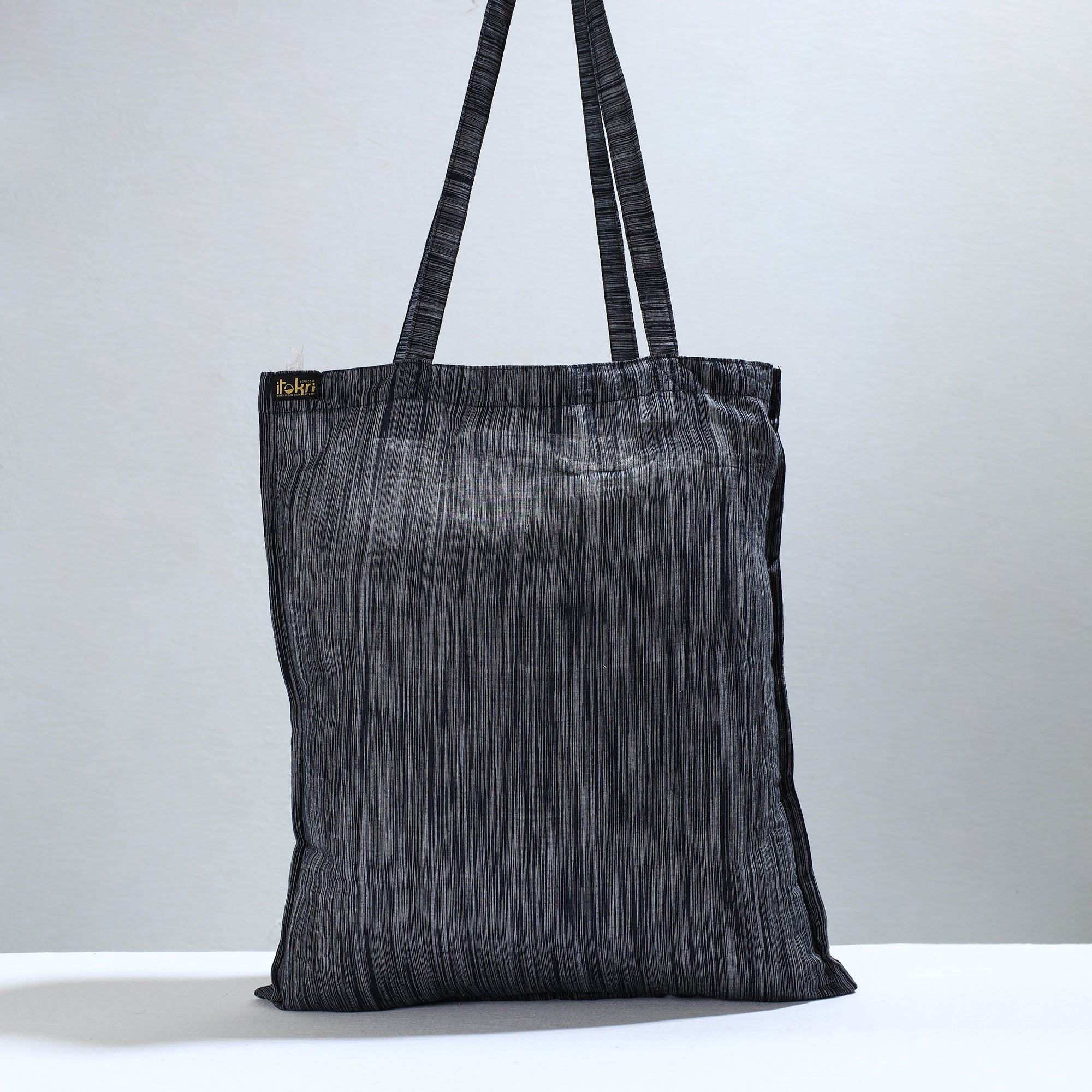 NOORI BAZAR Black - Jhiri Pure Handloom Cotton Jhola Bag 02