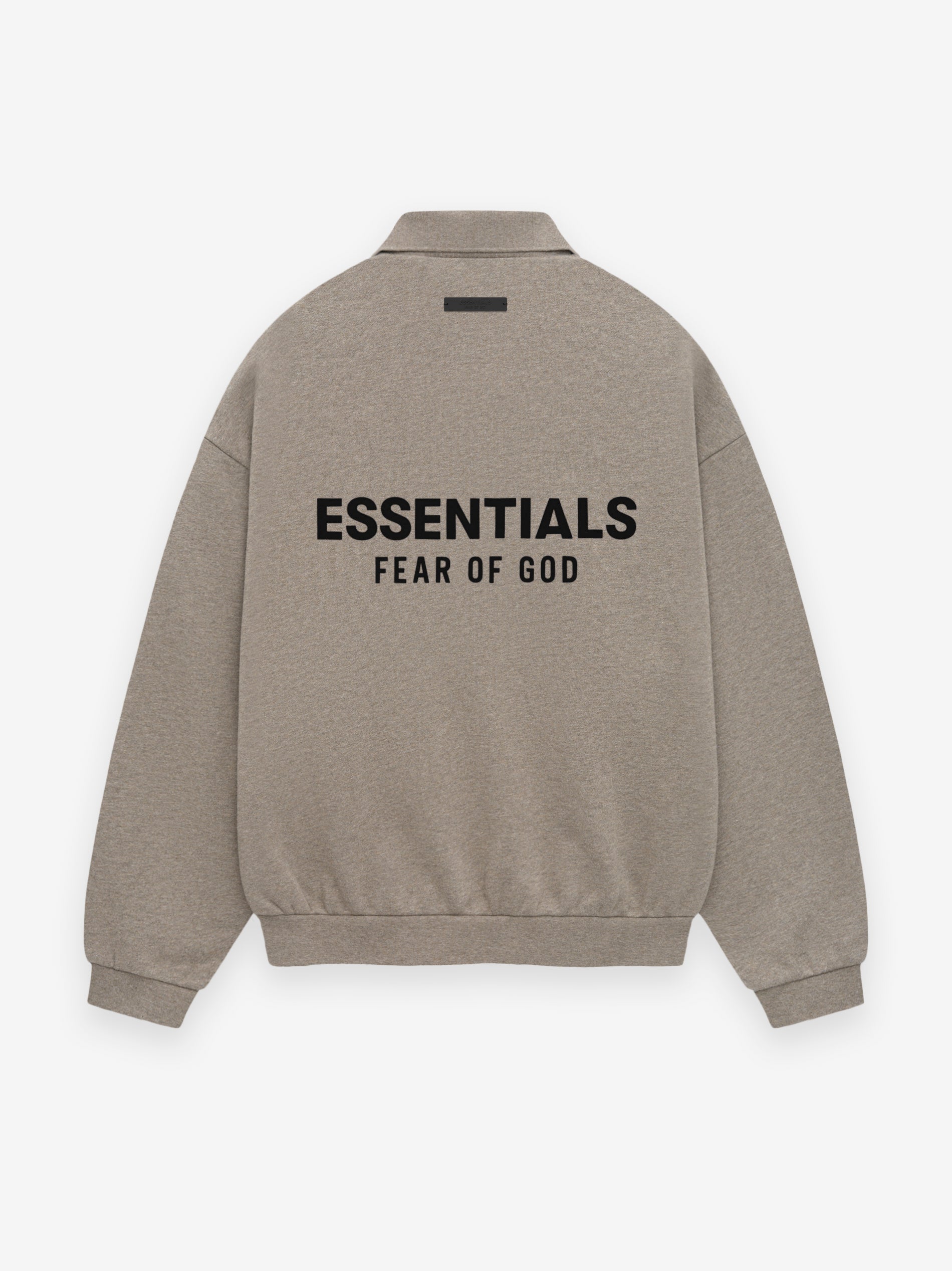 ESSENTIALS Fleece Polo – Heather Gray - view 3