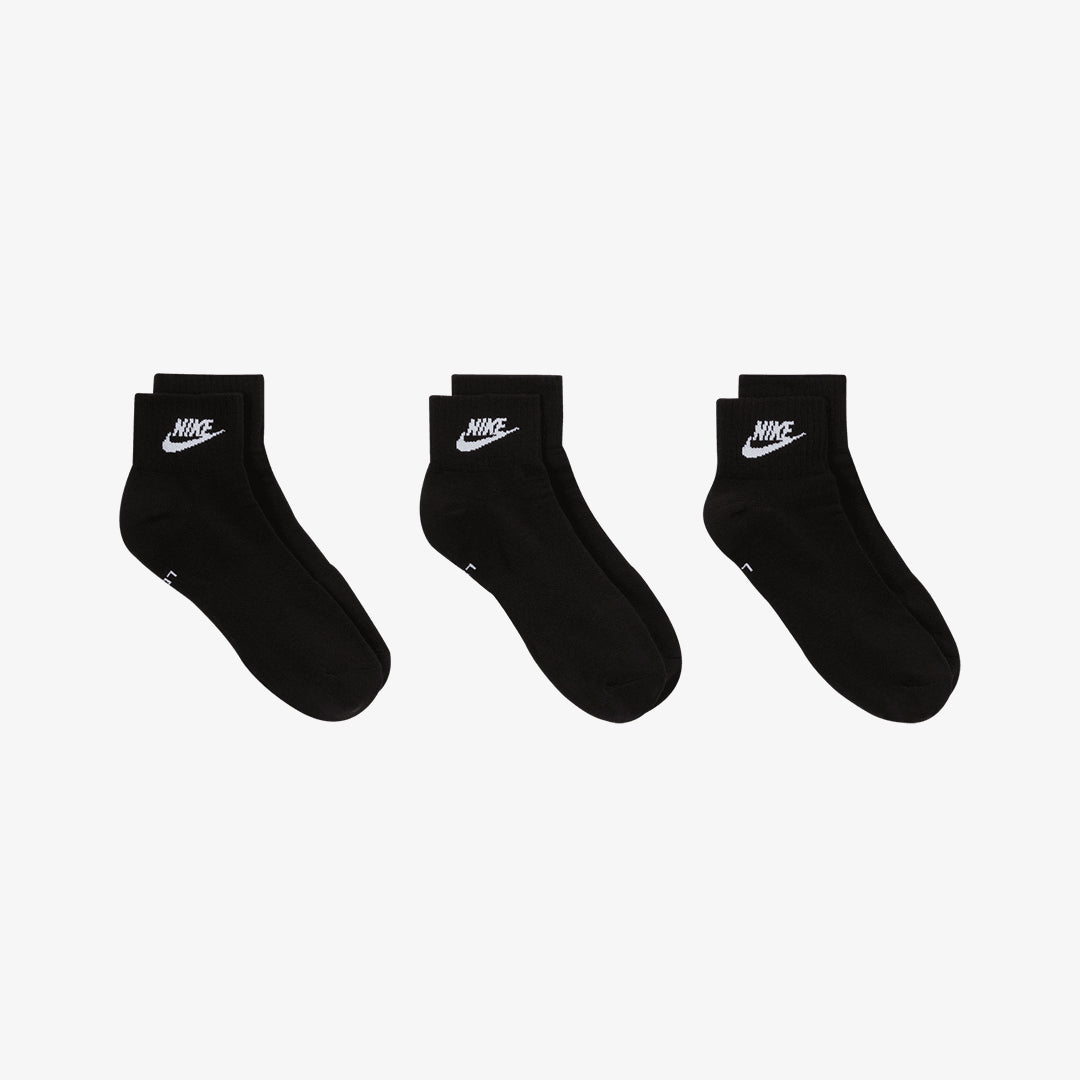 Nike | EVERYDAY ESSENTIAL ANKLE SOCKS (3PAIRS) { BLACK/WHITE