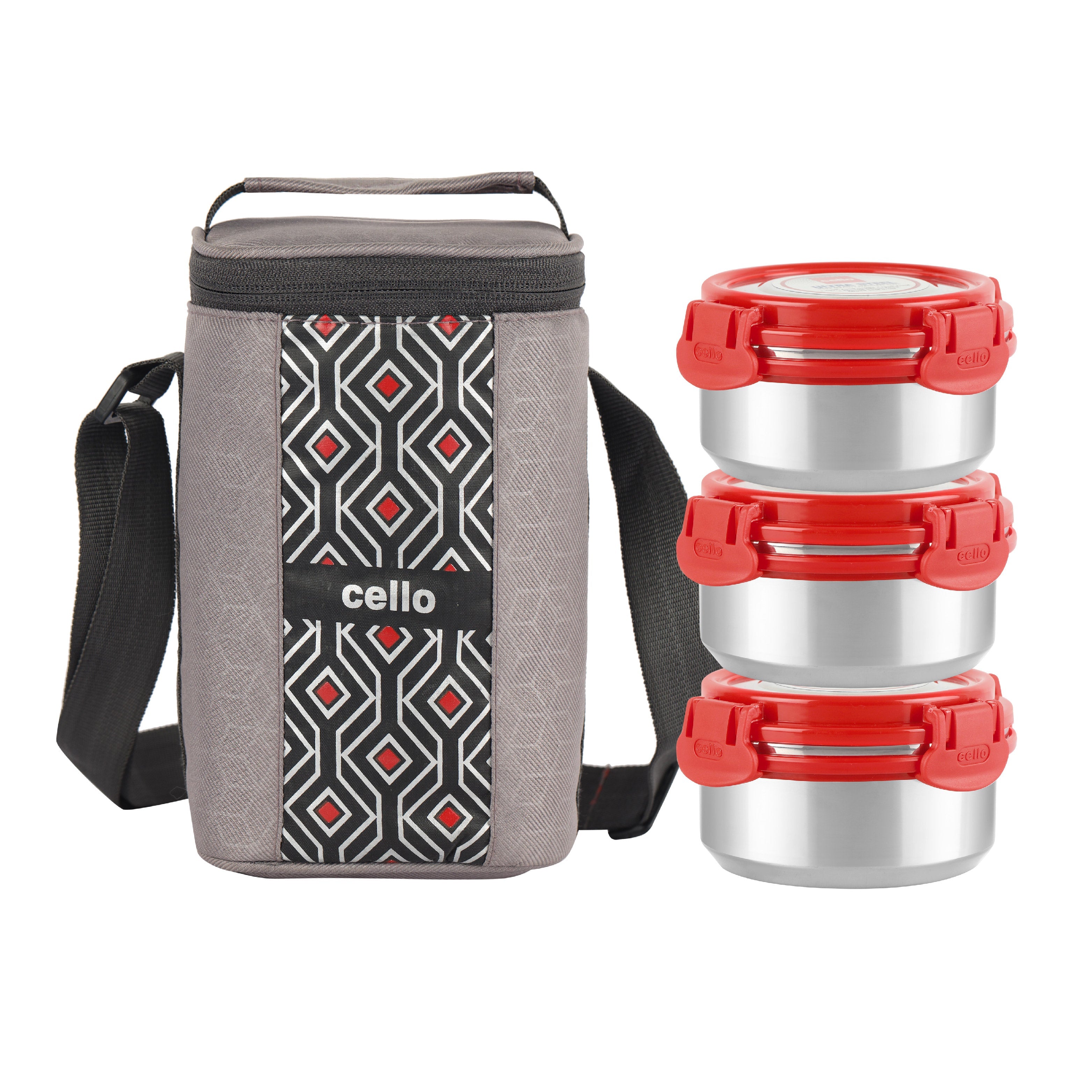 Cello MF Ultra Stainless Steel Lunch Box with Jacket, Set of 3 - view 3