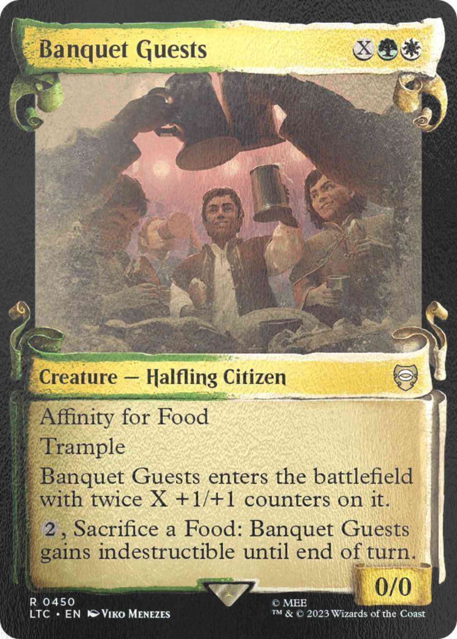 Banquet guests 450 – Magic Banquet Guests [450] [Scrolls Showcase] [The Lord of the Rings: Tales of Middle-earth: Commander] [Silver Foil]