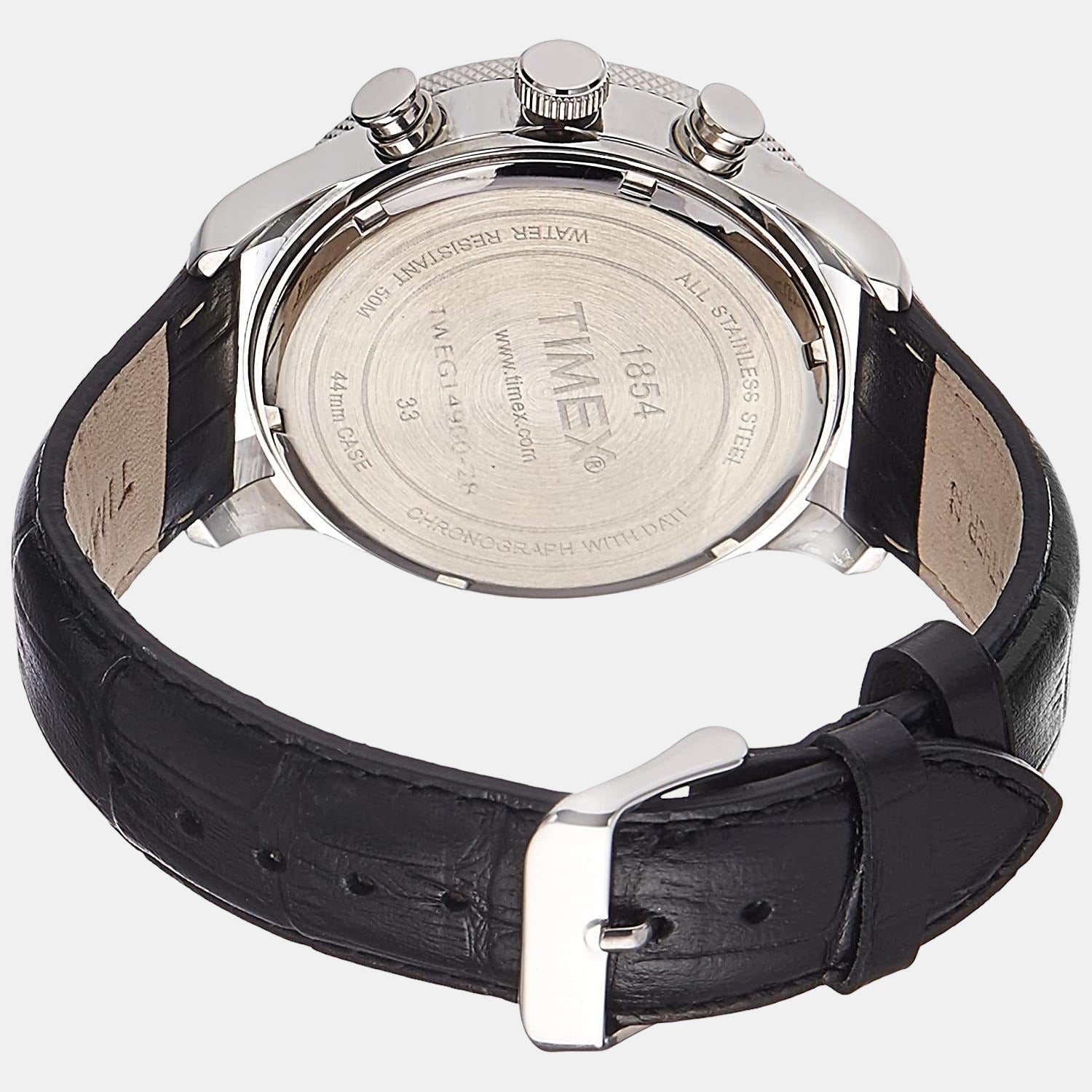 Timex E Class Men Quartz Black Dial Chronograph Leather Watch TWEG14900 - view 3