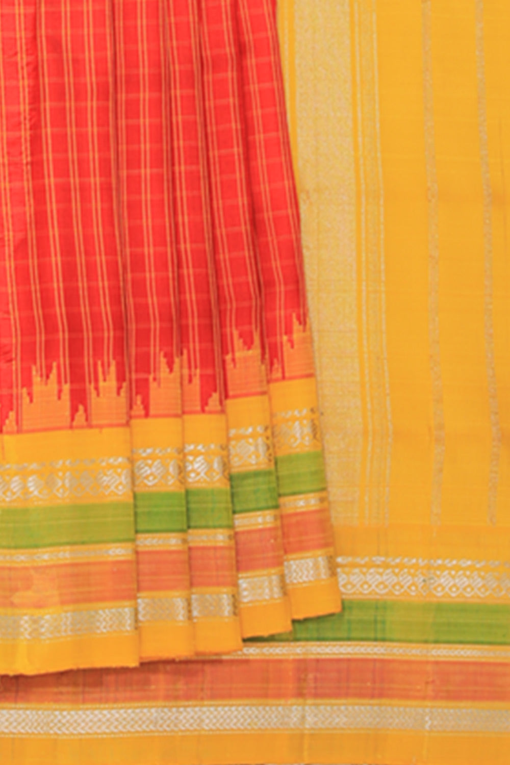 Kalanjali Gadwal Red Saree – Women's