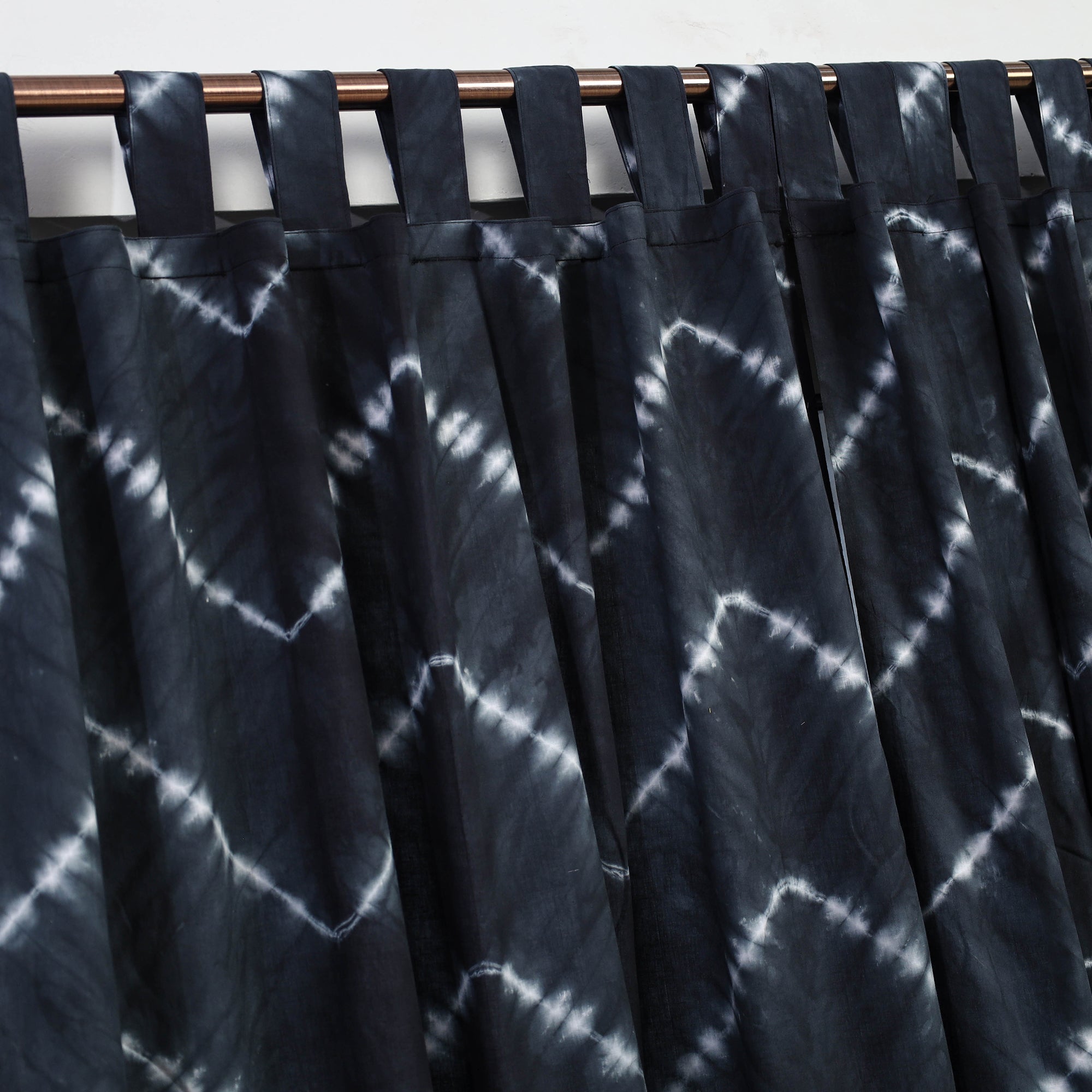 HAVELI CHRONICLES Black - Tie & Dye Cotton Shibori Curtain for Door (Set of 2) 14 - view 2