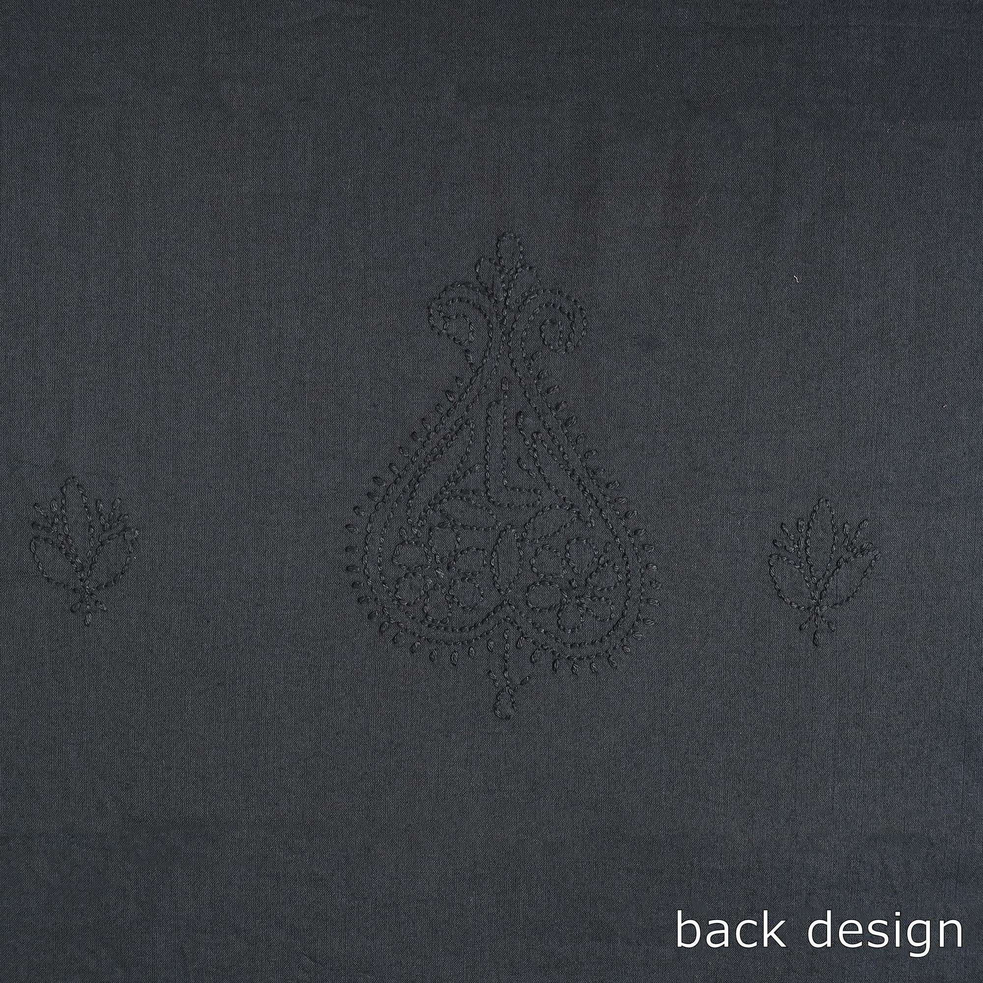 ITOKRI CRAFTS INITIATIVE Black - Hand Embroidery Mul Cotton Chikankari Kurta Material 46 - view 3