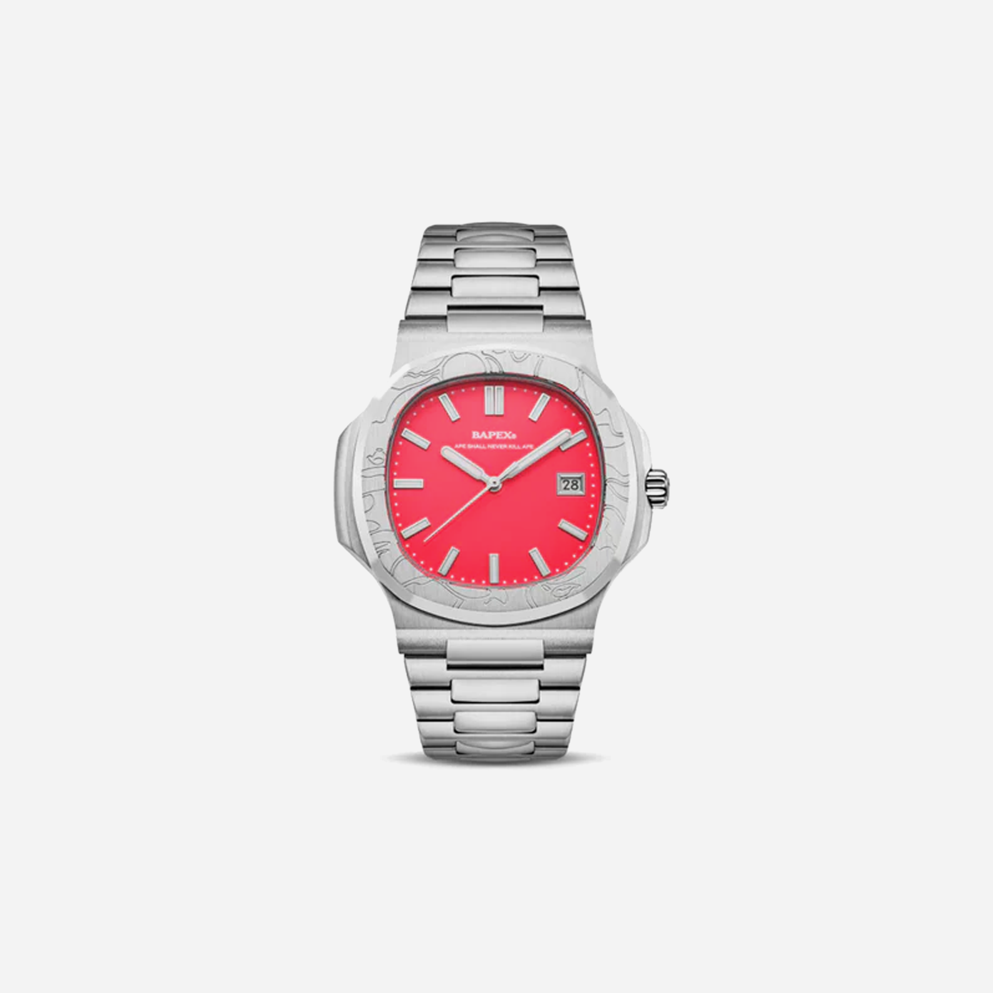 AAPE BY BATHING APE Bape Type 10 Watch Silver/Pink